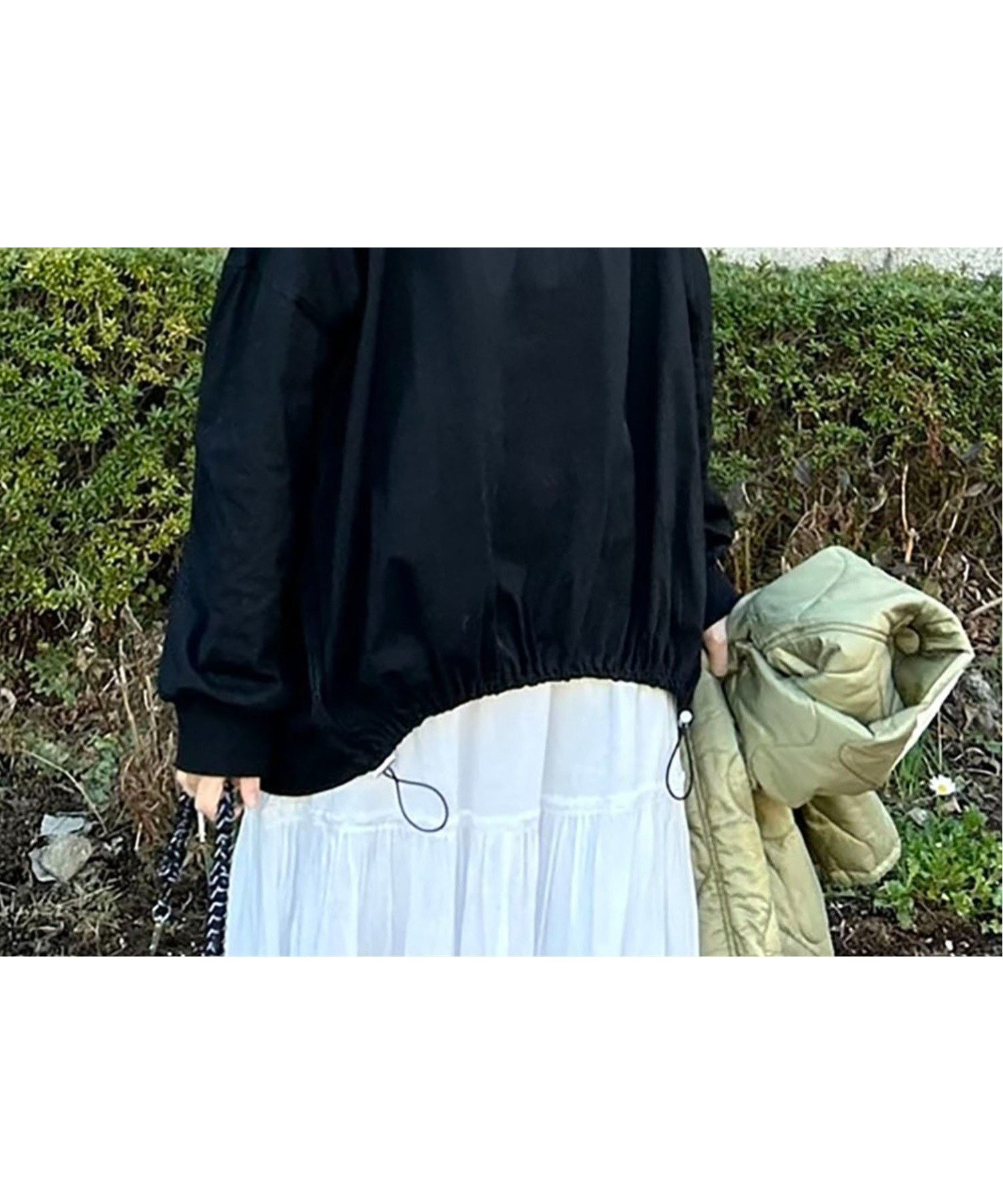 【ノッチ/notch】の【 notch. by KR 】ドローコードビッグロンT/ ドロストロンT インテリア・キッズ・メンズ・レディースファッション・服の通販 founy(ファニー) 　ファッション　Fashion　レディースファッション　Fashion for Women　トップス・カットソー　Cut & Sew Tops　ロングTシャツ・Tシャツ　Longline T-Shirts & Tees　アクセサリー　Fashion Accessories　キャップ　Cap, Baseball Cap　コラボ　Collaboration, Collab　シルバー　Silver, Metallic Silver　シンプル　Simple, Minimal　スニーカー　Sneakers, Trainers　スラックス　Slacks, Dress Pants　デニム　Denim, Jeans Material　ドローコード　Drawcord, Drawstring Cord　人気　Popular, Best Seller　長袖　Long Sleeve, Full Sleeve　バランス　Balance, Style Balance　バルーン　Balloon, Balloon Silhouette　フロント　Front, Front Design　ベーシック　Basic, Essential　モノトーン　Monotone, Black and White　おすすめ　Recommended / Our Picks　2026年　2026　ブラック|ID: prp329100004827697 ipo3291000000035131059