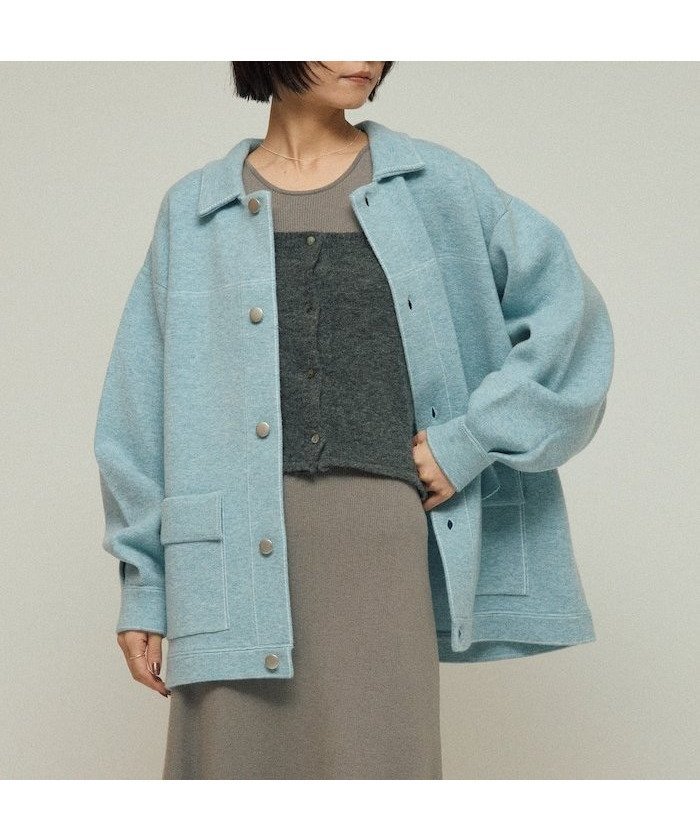 【フリークスストア/FREAK'S STORE】のオーバーサイズ ウール混 ニット カバーオール / 配色ステッチ ニットジャケット 25AW インテリア・キッズ・メンズ・レディースファッション・服の通販 founy(ファニー) 　ファッション　Fashion　レディースファッション　Fashion for Women　アウター　Coat / Outerwear Collection　レディースジャケット・軽アウター　Jackets　2025年　2025　2025-2026秋冬・A/W　Autumn/Winter 2025–26 AW25–26　冬　Winter / This Winter　おすすめ　Recommended / Our Picks　インナー　Innerwear　ジャケット　Jacket, Outerwear　スラックス　Slacks, Dress Pants　タートル　Turtleneck, Turtle Collar　デニム　Denim, Jeans Material　メタル　Metal, Metal Parts　ロング　Long, Long-Length　今季　This Season, Current Season　旅行　Travel　A/W・秋冬　Autumn/Winter　サックスブルー|ID: prp329100004827698 ipo3291000000035131062