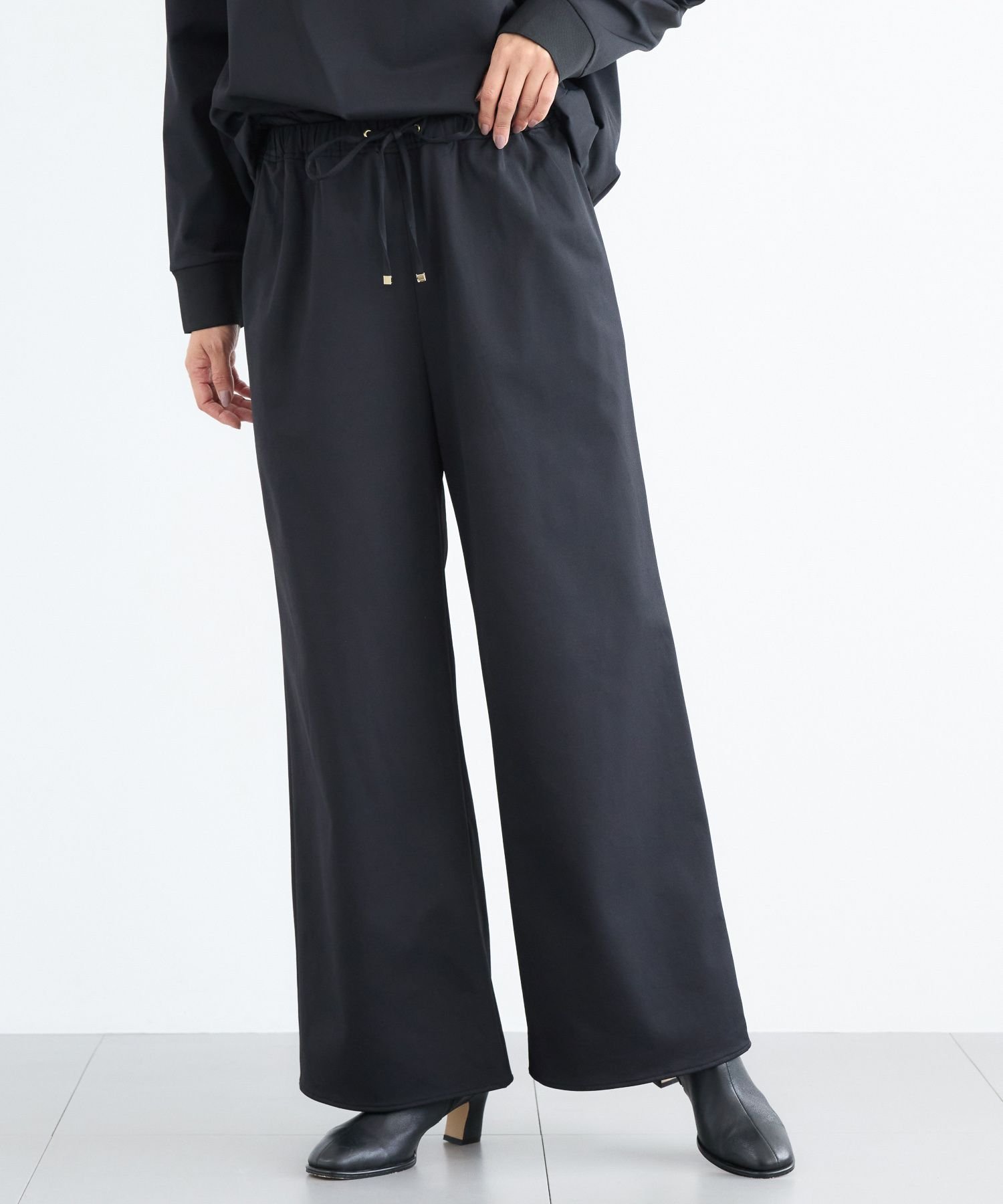 【バンヤードストーム/BARNYARDSTORM】のウォームツイルストレッチワイドパンツ / ハンドウォッシャブル【吸湿発熱】 インテリア・キッズ・メンズ・レディースファッション・服の通販 founy(ファニー) 　ファッション　Fashion　レディースファッション　Fashion for Women　パンツ　Pants & Trousers　アクリル　Acrylic Material　ストレッチ　Stretch, Stretchy Fabric　ワイド　Wide, Wide Fit　ビジネス 仕事 通勤　Business / Work / Commuting　ブラック19|ID: prp329100004827728 ipo3291000000035131426