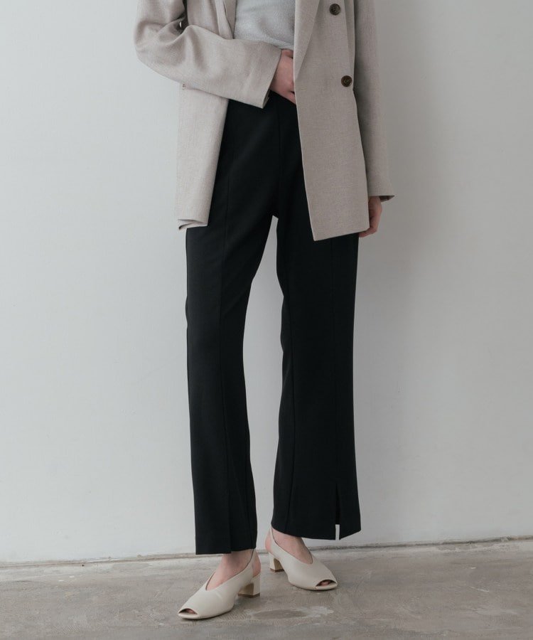 【インディヴィ/INDIVI】のスリットフレアスキニーパンツ インテリア・キッズ・メンズ・レディースファッション・服の通販 founy(ファニー) 　ファッション　Fashion　レディースファッション　Fashion for Women　パンツ　Pants & Trousers　ストレッチ　Stretch, Stretchy Fabric　スリット　Slit, Slit Detail　センター　Center, Center Line　バランス　Balance, Style Balance　ロング　Long, Long-Length　ブラック|ID: prp329100004827730 ipo3291000000035131450
