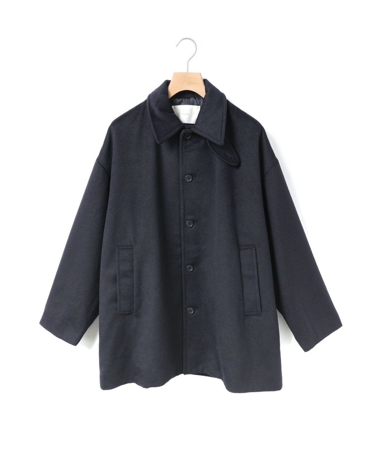 【マーコート/MARcourt】のMidiUmi ステンカラーミドルコート インテリア・キッズ・メンズ・レディースファッション・服の通販 founy(ファニー) 　ファッション　Fashion　レディースファッション　Fashion for Women　アウター　Coat / Outerwear Collection　コート・ロングコート・ピーコート　Long Coats, Peacoats & More　チェック　Check, Plaid, Tartan　フロント　Front, Front Design　ベーシック　Basic, Essential　ポケット　Pocket, Pocket Detail　無地　Plain, Solid Color　長袖　Long Sleeve, Full Sleeve　ネイビー|ID: prp329100004827733 ipo3291000000035131467