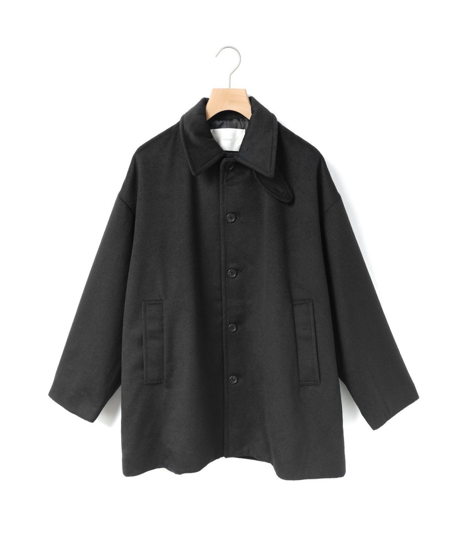 【マーコート/MARcourt】のMidiUmi ステンカラーミドルコート インテリア・キッズ・メンズ・レディースファッション・服の通販 founy(ファニー) 　ファッション　Fashion　レディースファッション　Fashion for Women　アウター　Coat / Outerwear Collection　コート・ロングコート・ピーコート　Long Coats, Peacoats & More　チェック　Check, Plaid, Tartan　フロント　Front, Front Design　ベーシック　Basic, Essential　ポケット　Pocket, Pocket Detail　無地　Plain, Solid Color　長袖　Long Sleeve, Full Sleeve　ブラック|ID: prp329100004827733 ipo3291000000035131469