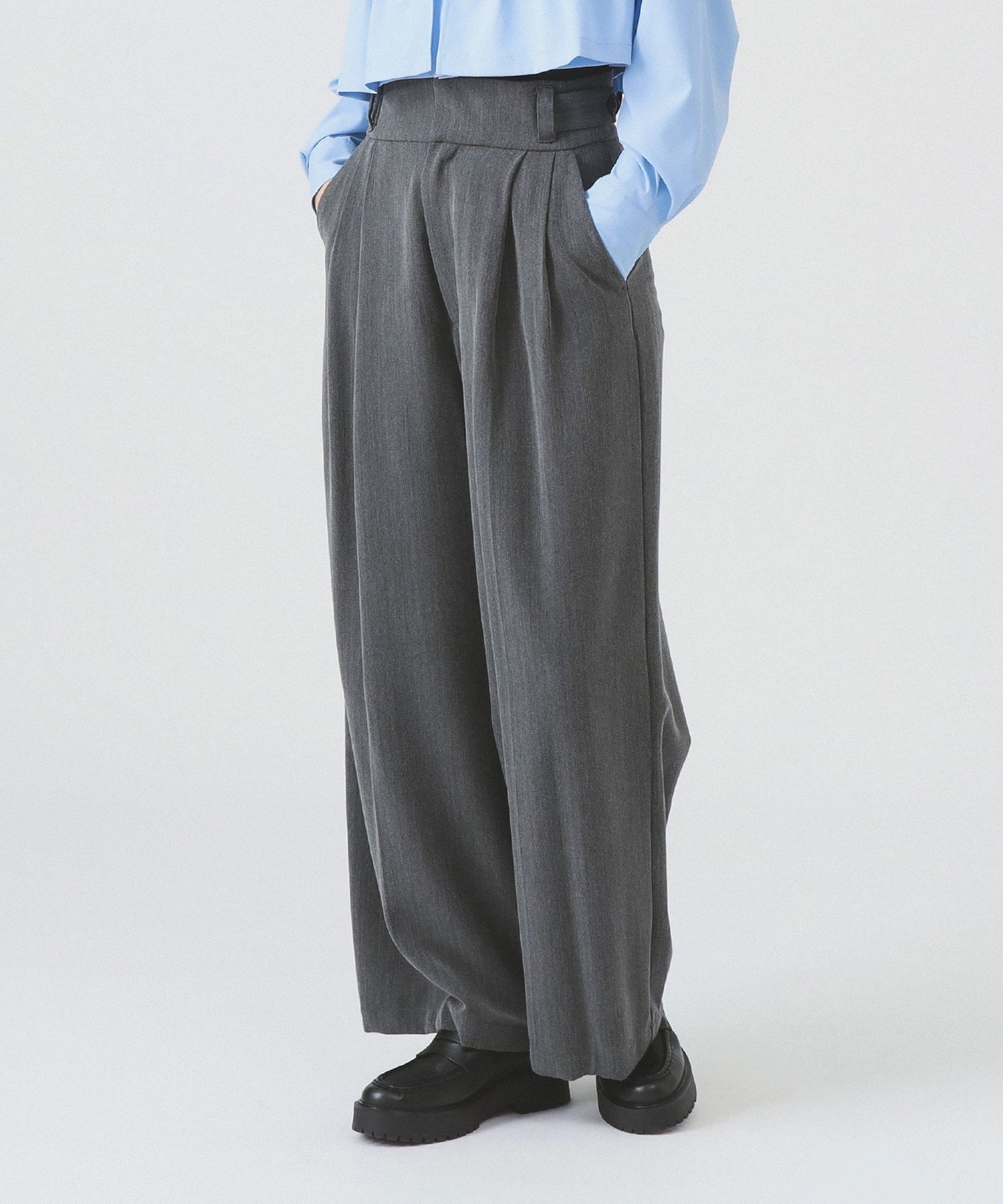 【ビームス ウイメン/BEAMS】のヘリンボーン ハイウエスト ワイド パンツ インテリア・キッズ・メンズ・レディースファッション・服の通販 founy(ファニー) 　ファッション　Fashion　レディースファッション　Fashion for Women　パンツ　Pants & Trousers　セットアップ　Set-Up, Coordinated Outfit　センター　Center, Center Line　フォーマル　Formal, Dressy　ワイド　Wide, Wide Fit　エレガント 上品　Elegant　A/W・秋冬　Autumn/Winter　CHARCOAL.GREY|ID: prp329100004827754 ipo3291000000035131747