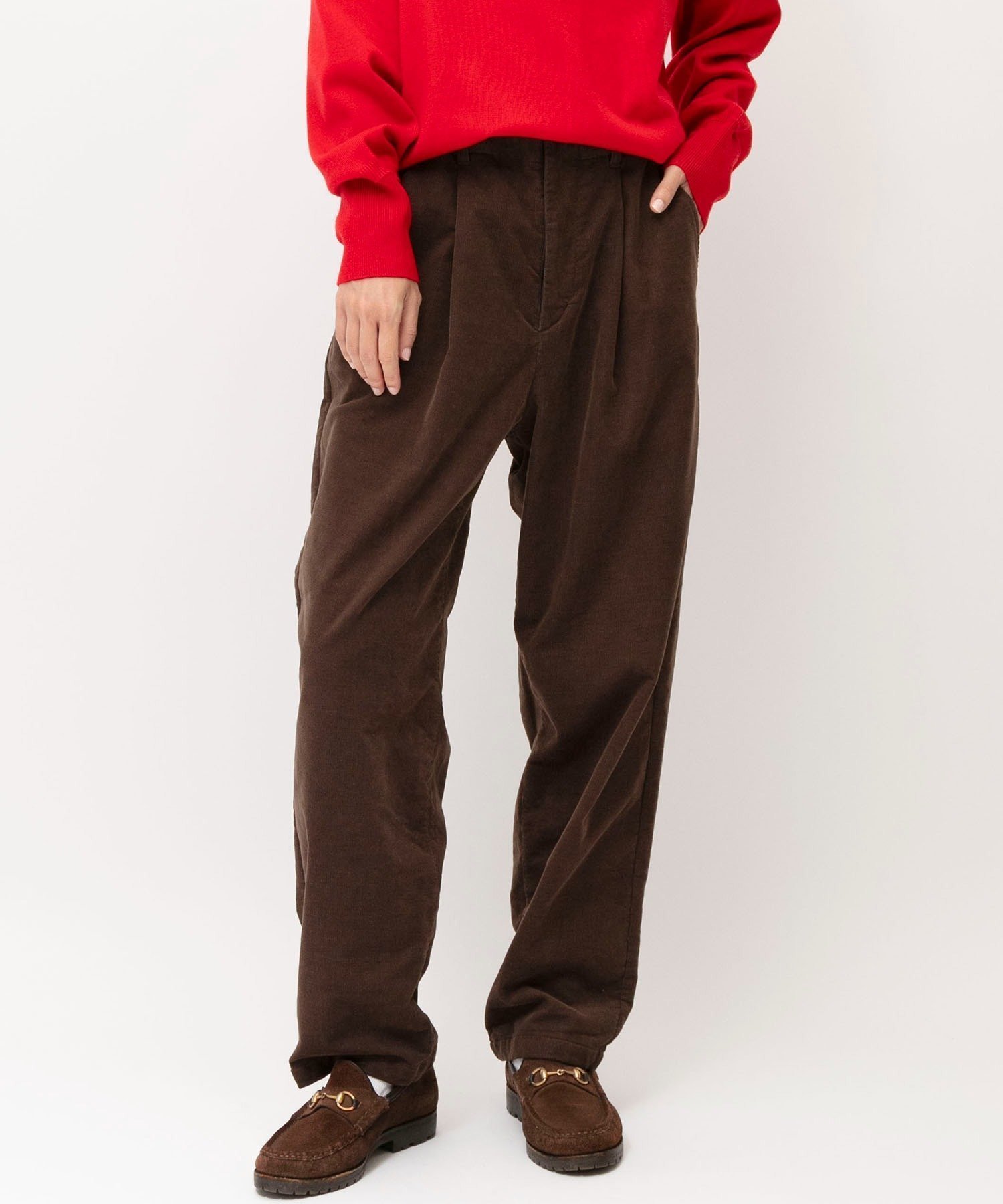 【ジョンブルプライベートラボ/Johnbull Private labo】のコーデュロイタックテーパードパンツ インテリア・キッズ・メンズ・レディースファッション・服の通販 founy(ファニー) 　ファッション　Fashion　レディースファッション　Fashion for Women　パンツ　Pants & Trousers　コーデュロイ　Corduroy, Cord Fabric　人気　Popular, Best Seller　定番　Standard, Basic Item　ブラウン|ID: prp329100004827767 ipo3291000000035131961