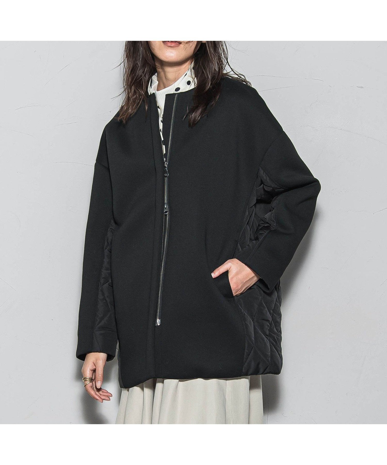 【メイソングレイ/MAYSON GREY】のモスダンボール*中綿キルティングノーカラーコート≪手洗い可能≫ インテリア・キッズ・メンズ・レディースファッション・服の通販 founy(ファニー) ファッション Fashion レディースファッション Fashion for Women アウター Coat / Outerwear Collection コート・ロングコート・ピーコート Long Coats, Peacoats & More インナー Innerwear 秋 Autumn キルティング Quilted, Quilting 軽量 Lightweight, Ultra Light ショルダー Shoulder, Shoulder Strap ストール Stole, Wrap タフタ Taffeta, Structured Fabric ドロップ Drop Shoulder, Dropped Style 人気 Popular, Best Seller パターン Pattern, Design Print ブルゾン Blouson, Bomber Jacket A/W・秋冬 Autumn/Winter 2025年 2025 2025-2026秋冬・A/W Autumn/Winter 2025–26 AW25–26 ブラック|ID: prp329100004827768 ipo3291000000035131966