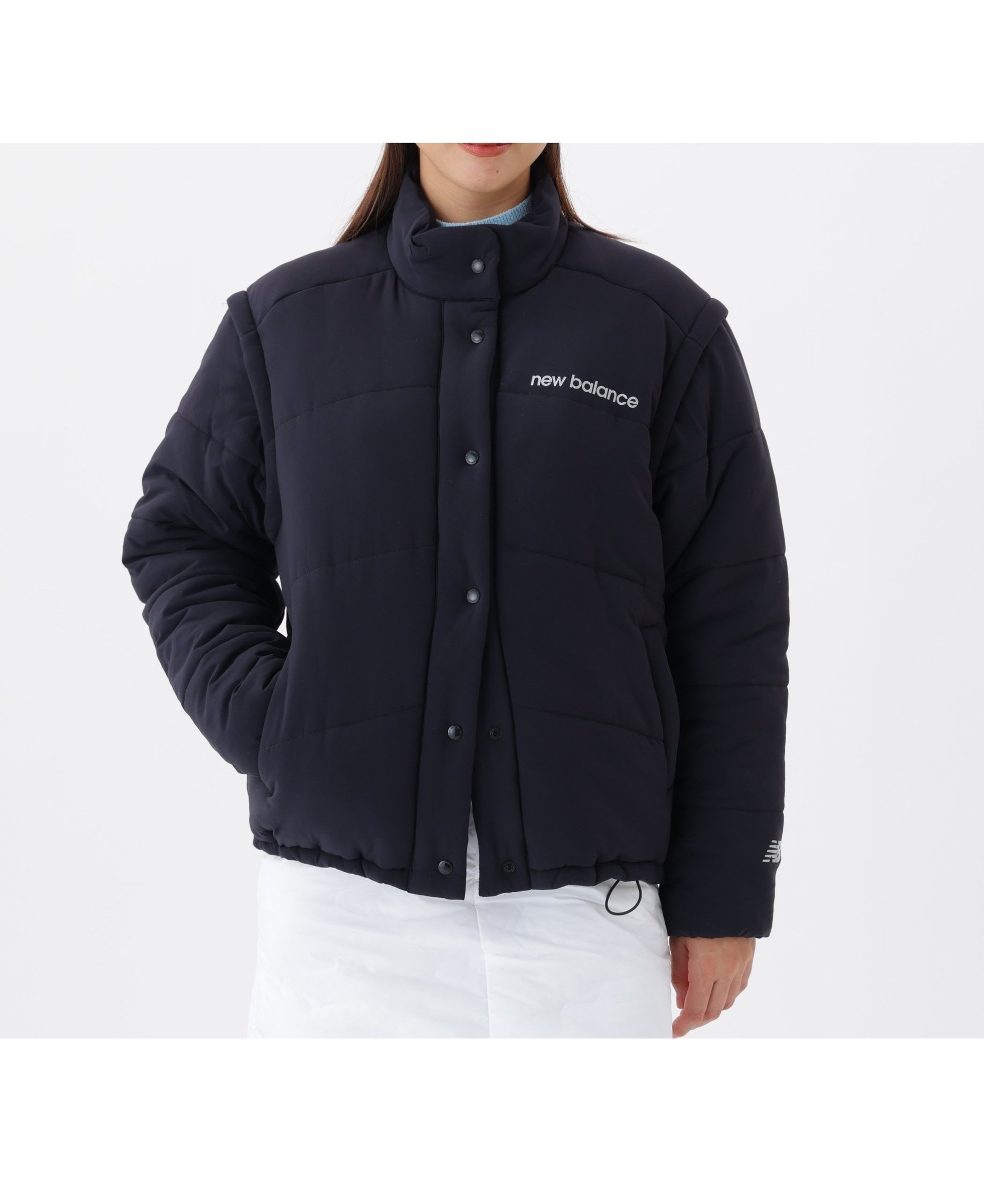 【ニューバランス ゴルフ/New Balance Golf】の袖脱着2WAY 中綿 フルジップ ブルゾン (WOMENS) インテリア・キッズ・メンズ・レディースファッション・服の通販 founy(ファニー) 　ファッション　Fashion　レディースファッション　Fashion for Women　アウター　Coat / Outerwear Collection　ブルゾンジャケット・スポーティアウター　Blouson Jackets　コーティング　Coating, Coated Finish　ストレッチ　Stretch, Stretchy Fabric　タフタ　Taffeta, Structured Fabric　ブルゾン　Blouson, Bomber Jacket　ブロック　Block, Solid Block Pattern　ベスト　Vest, Waistcoat　ロング　Long, Long-Length　エレガント 上品　Elegant　軽量　Lightweight, Ultra Light　長袖　Long Sleeve, Full Sleeve　ブラック|ID: prp329100004827779 ipo3291000000035132074