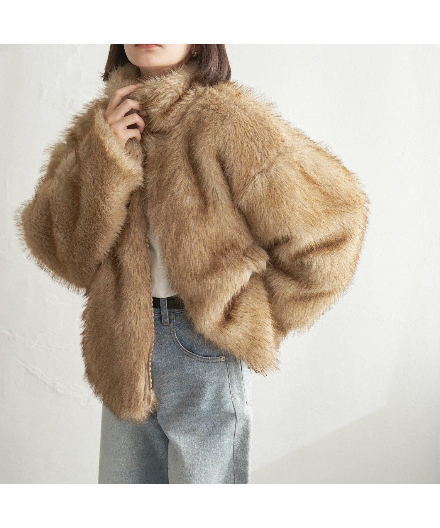 【ノッチ/notch】のフェイクファージャケット インテリア・キッズ・メンズ・レディースファッション・服の通販 founy(ファニー) 　ファッション　Fashion　レディースファッション　Fashion for Women　アウター　Coat / Outerwear Collection　レディースジャケット・軽アウター　Jackets　デニム　Denim, Jeans Material　フェイクファー　Faux Fur, Imitation Fur　リラックス　Relax, Relaxed Fit　ワイド　Wide, Wide Fit　今季　This Season, Current Season　冬　Winter / This Winter　無地　Plain, Solid Color　キャメル|ID: prp329100004827797 ipo3291000000035132315