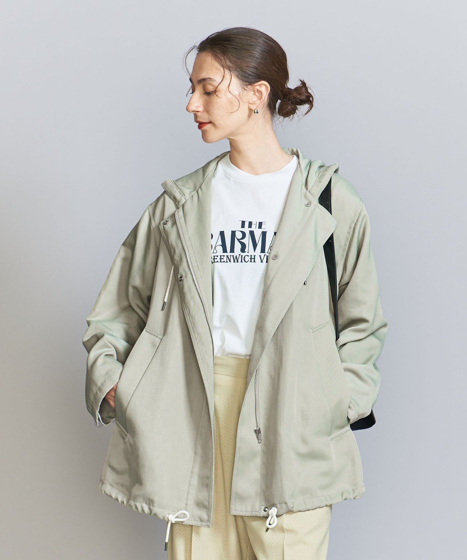 【ユナイテッドアローズ/UNITED ARROWS】のナイロンツイル フーディ インテリア・キッズ・メンズ・レディースファッション・服の通販 founy(ファニー) 　ファッション　Fashion　レディースファッション　Fashion for Women　秋　Autumn　スタイリッシュ　Stylish, Fashionable　スラックス　Slacks, Dress Pants　ドローコード　Drawcord, Drawstring Cord　ハーフ　Half, Half-Length　フェミニン　Feminine, Girly　フレア　Flare, Flared　マニッシュ　Mannish, Boyish　ミリタリー　Military, Army Style　ロング　Long, Long-Length　アウトレット　Outlet / Clearance　BEIGE|ID: prp329100004827802 ipo3291000000035132424