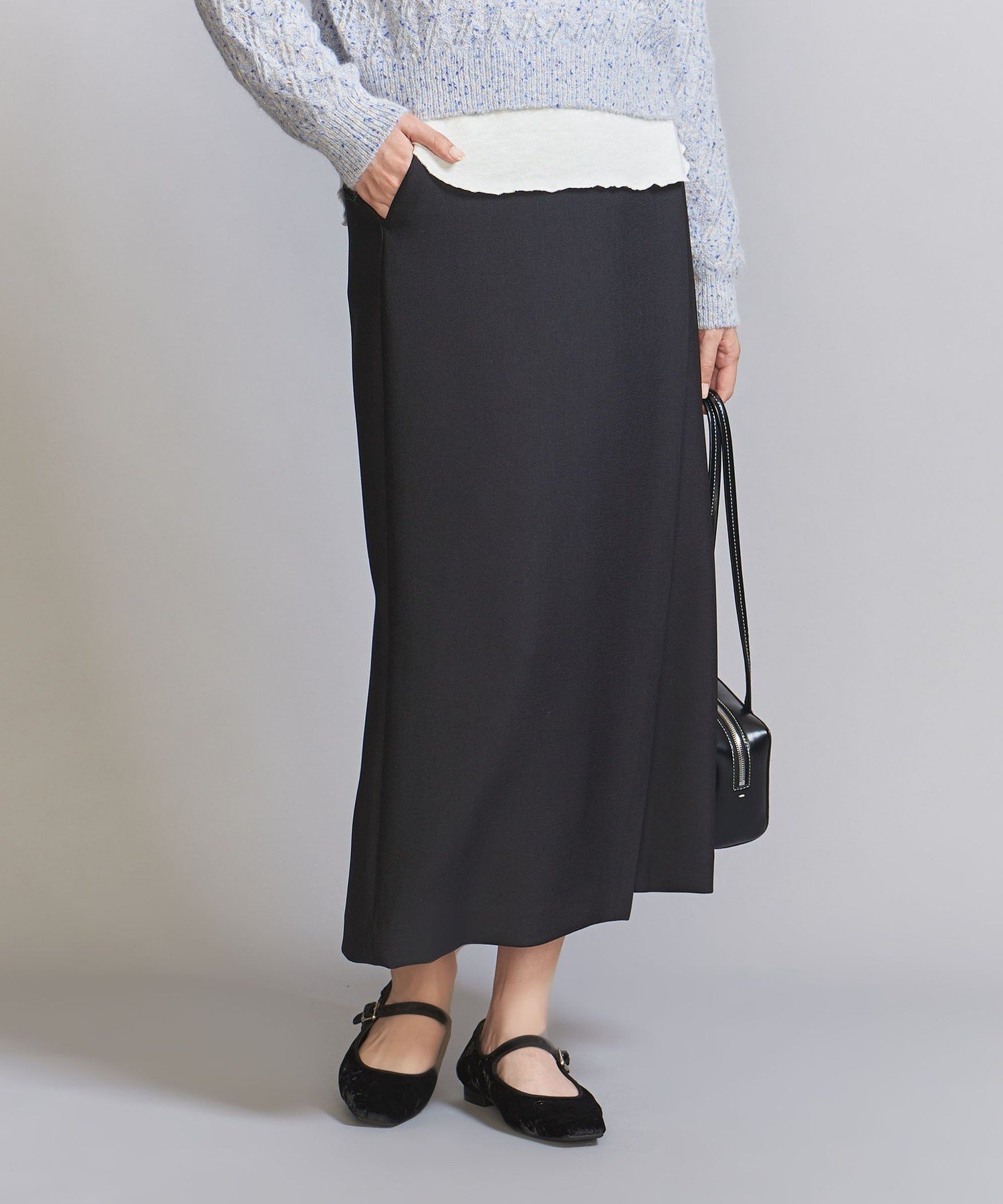 【ユナイテッドアローズ/UNITED ARROWS】のツイル ラップ タイトスカート インテリア・キッズ・メンズ・レディースファッション・服の通販 founy(ファニー) 　ファッション　Fashion　レディースファッション　Fashion for Women　スカート　Skirts　スタイリッシュ　Stylish, Fashionable　タイトスカート　Pencil Skirt, Tight Skirt　ツイル　Twist, Twisted Detail　ベロア　Velour, Soft Velvet　ポケット　Pocket, Pocket Detail　ラップ　Wrap, Wrap Design　アウトレット　Outlet / Clearance　おすすめ　Recommended / Our Picks　BLACK|ID: prp329100004827827 ipo3291000000035132753