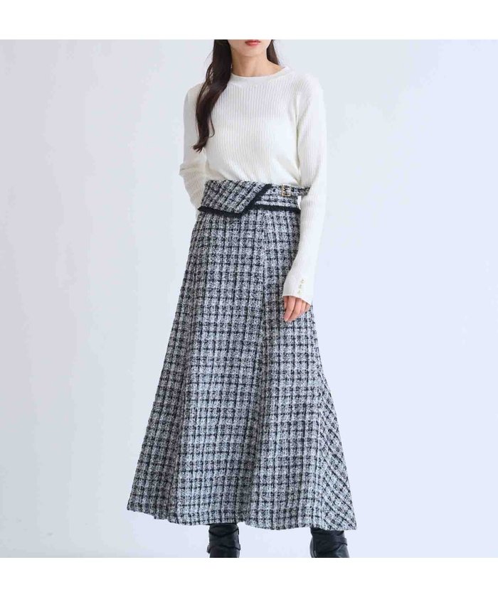 【ノエラ/Noela】のツイードバックフレアスカート インテリア・キッズ・メンズ・レディースファッション・服の通販 founy(ファニー) https://founy.com/ ファッション Fashion レディースファッション Fashion for Women スカート Skirts Aライン・フレアスカート A-Line & Flared Skirts バッグ Bags ツイード Twill, Twill Weave フリンジ Fringe, Tassel フレア Flare, Flared ポケット Pocket, Pocket Detail エレガント 上品 Elegant |ID: prp329100004827857 ipo3291000000035188598