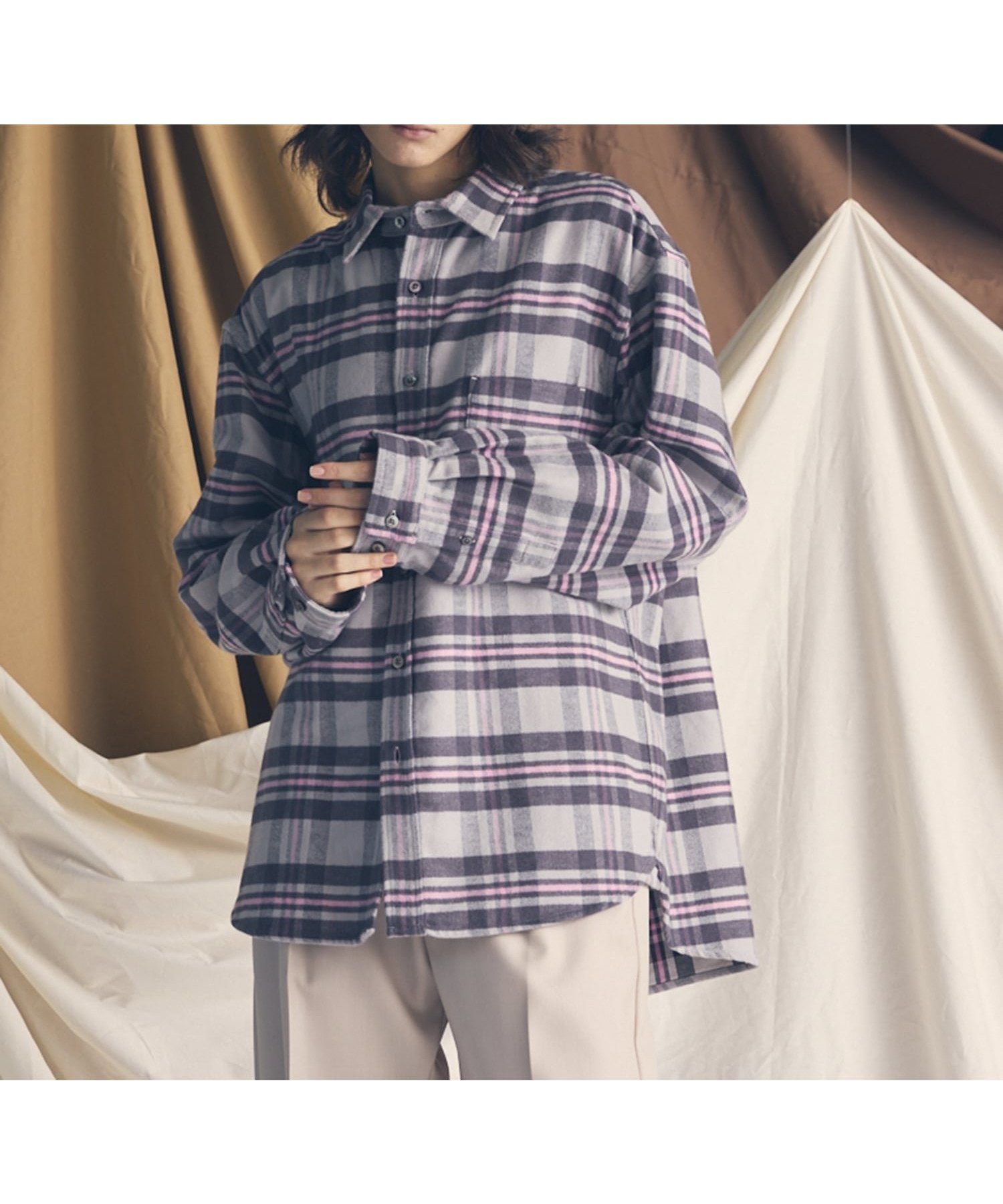 【メゾンスペシャル/MAISON SPECIAL】の【Italian Dead Stock Fabric】Prime-Over Regular Collar Flannel Shirt 人気、トレンドファッション・服の通販 founy(ファニー) 　ファッション　Fashion　レディースファッション　Fashion for Women　トップス・カットソー　Cut & Sew Tops　シャツ・ブラウス・オフィスカジュアル　Elegant Blouses & Button-Ups　アウトドア　Outdoor Clothing　ヴィンテージ　Vintage Style　ショルダー　Shoulder, Shoulder Strap　シンプル　Simple, Minimal　ドロップ　Drop Shoulder, Dropped Style　パターン　Pattern, Design Print　ミリタリー　Military, Army Style　ワーク　Workwear, Utility Style　 other-1|ID: prp329100004827902 ipo3291000000035133629