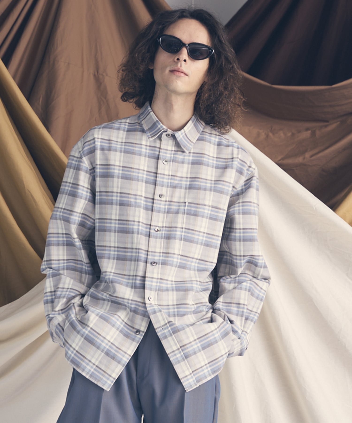 【メゾンスペシャル/MAISON SPECIAL】の【Italian Dead Stock Fabric】Prime-Over Regular Collar Flannel Shirt インテリア・キッズ・メンズ・レディースファッション・服の通販 founy(ファニー) 　ファッション　Fashion　レディースファッション　Fashion for Women　トップス・カットソー　Cut & Sew Tops　シャツ・ブラウス・オフィスカジュアル　Elegant Blouses & Button-Ups　アウトドア　Outdoor Clothing　ヴィンテージ　Vintage Style　ショルダー　Shoulder, Shoulder Strap　シンプル　Simple, Minimal　ドロップ　Drop Shoulder, Dropped Style　パターン　Pattern, Design Print　ミリタリー　Military, Army Style　ワーク　Workwear, Utility Style　IVR|ID: prp329100004827902 ipo3291000000035133645