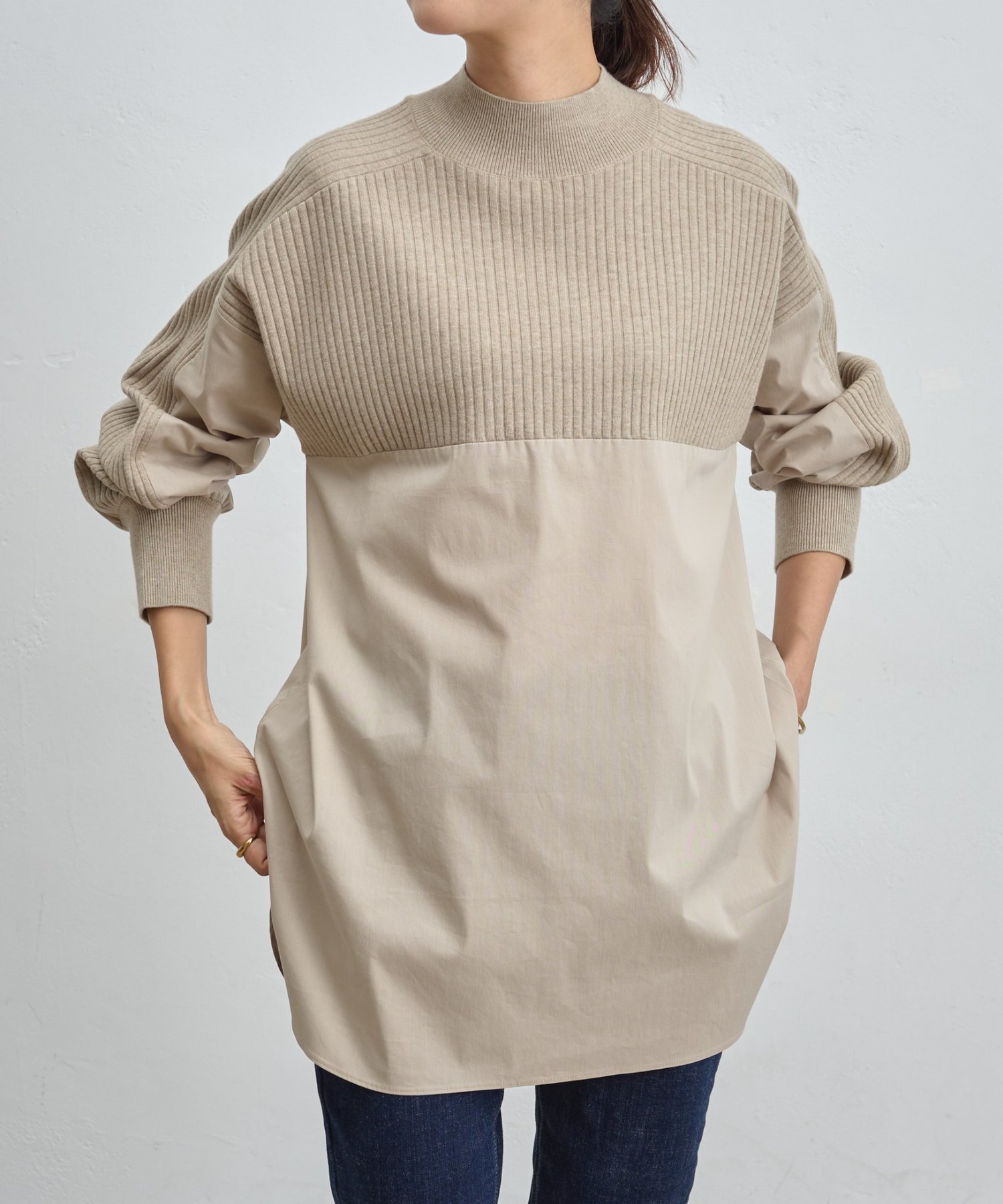 【ビアズリー/BEARDSLEY】のニットレイヤーシャツ 人気、トレンドファッション・服の通販 founy(ファニー) 　ファッション　Fashion　レディースファッション　Fashion for Women　トップス・カットソー　Cut & Sew Tops　ニット　Knit Tops & Sweaters　シャツ・ブラウス・オフィスカジュアル　Elegant Blouses & Button-Ups　アクリル　Acrylic Material　リブニット　Rib Knit, Ribbed Knit　楽ちん　Easy Fit, Comfortable　ワンポイント　One Point, Statement Accent　再入荷　Restock / Back in Stock　 other-1|ID: prp329100004827993 ipo3291000000035135111