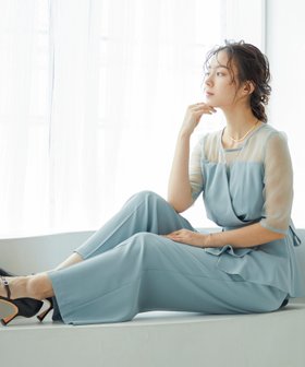 【ビーフラット/bflat】の袖オーガンジービスチェ風セットアップパンツドレス 人気、トレンドファッション・服の通販 founy(ファニー) ファッション Fashion レディースファッション Fashion for Women セットアップ Matching Sets レディースパンツ・ボトムス Pants & Trousers / Bottoms オーガンジー Organza Fabric クラシカル Classical, Vintage-Inspired デコルテ Décolleté, Neckline ドレス Dress, One-Piece ビスチェ Bustier, Corset Top ポケット Pocket, Pocket Detail 半袖 Short Sleeve, Half Sleeve 羽織 Haori, Light Jacket リボン Ribbon, Bow ワイド Wide, Wide Fit おすすめ Recommended / Our Picks 結婚式 Wedding 披露宴 Wedding Reception 二次会 After Party |ID:prp329100004828000