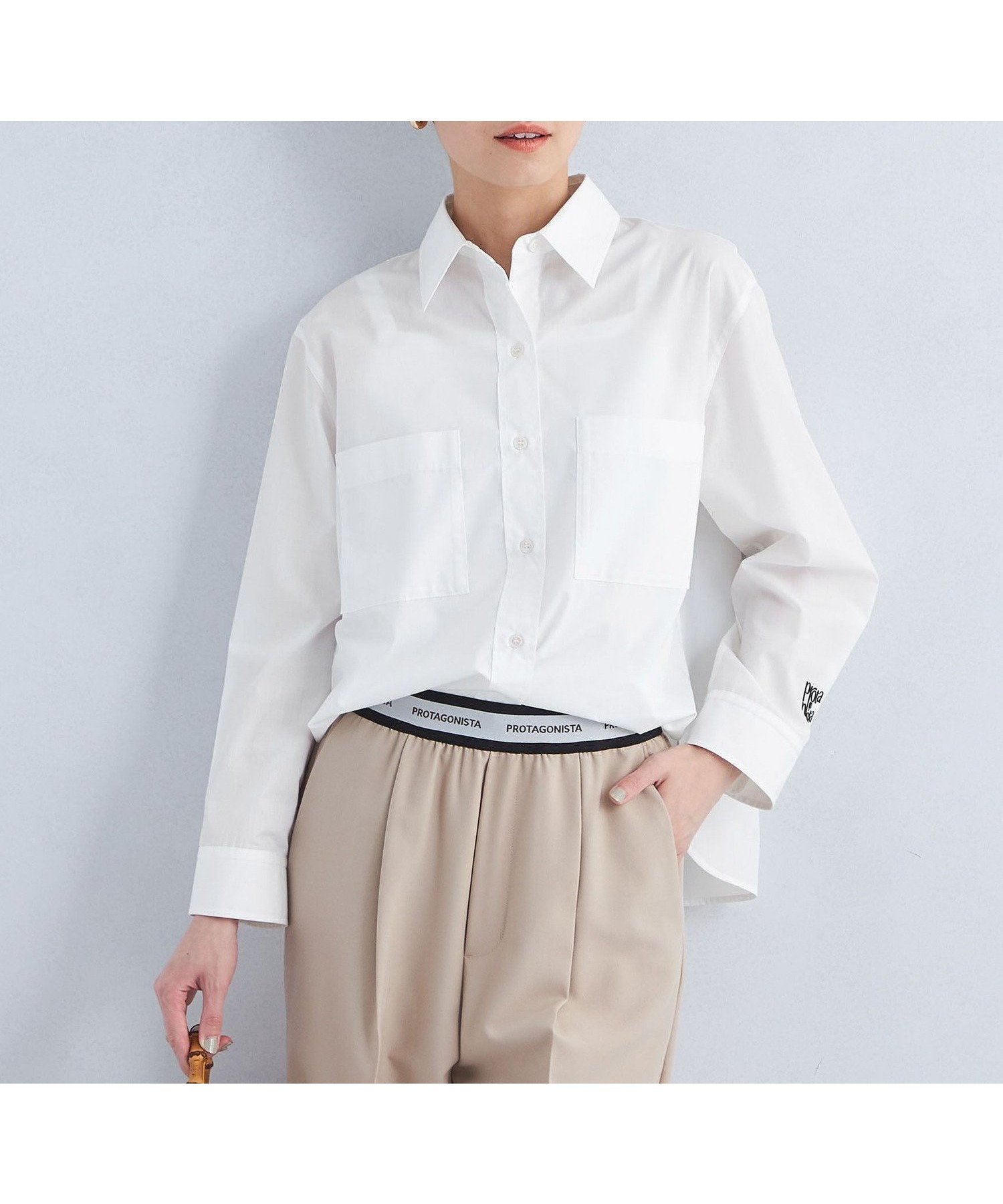 【ユナイテッドアローズ/UNITED ARROWS】の【別注】 PROTAGONISTA エンブロイダリー シャツ インテリア・キッズ・メンズ・レディースファッション・服の通販 founy(ファニー) 　ファッション　Fashion　レディースファッション　Fashion for Women　トップス・カットソー　Cut & Sew Tops　シャツ・ブラウス・オフィスカジュアル　Elegant Blouses & Button-Ups　インナー　Innerwear　エンブロイダリー　Embroidery Design　春　Spring　コレクション　Collection, Seasonal Line　ジャケット　Jacket, Outerwear　スラックス　Slacks, Dress Pants　ボトム　Bottoms, Lower Wear　別注　Limited Edition, Custom Order　リラックス　Relax, Relaxed Fit　ワイド　Wide, Wide Fit　アウトレット　Outlet / Clearance　夏　Summer　OFF WHITE|ID: prp329100004828019 ipo3291000000035135395