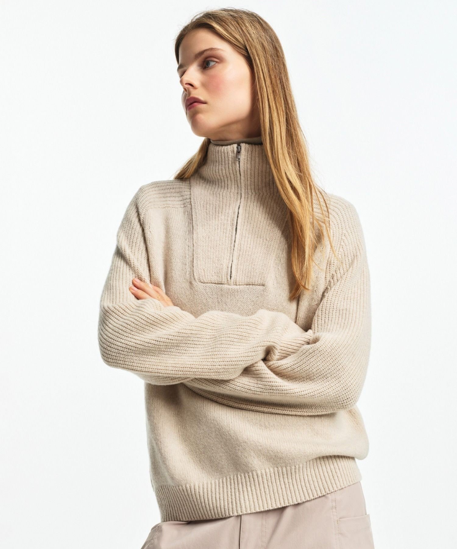 【エーグル/AIGLE】のウールブレンド ハーフジップニットセーター 人気、トレンドファッション・服の通販 founy(ファニー) 　ファッション　Fashion　レディースファッション　Fashion for Women　トップス・カットソー　Cut & Sew Tops　ニット　Knit Tops & Sweaters　カフス　Cuff Design　スタンド　Stand Collar, Upright Stand　スリーブ　Sleeve, Long Sleeve / Short Sleeve　パッチ　Patch, Appliqué　冬　Winter / This Winter　 other-1|ID: prp329100004828024 ipo3291000000035135504