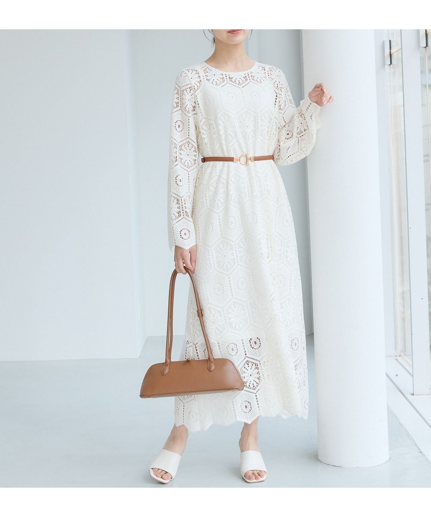 【アンデミュウ/Andemiu】のクロシェレースワンピース インテリア・キッズ・メンズ・レディースファッション・服の通販 founy(ファニー) 　ファッション　Fashion　レディースファッション　Fashion for Women　ワンピース　Dresses　ペチコート　Petticoat, Underskirt　リラックス　Relax, Relaxed Fit　オフ|ID: prp329100004828027 ipo3291000000035135584