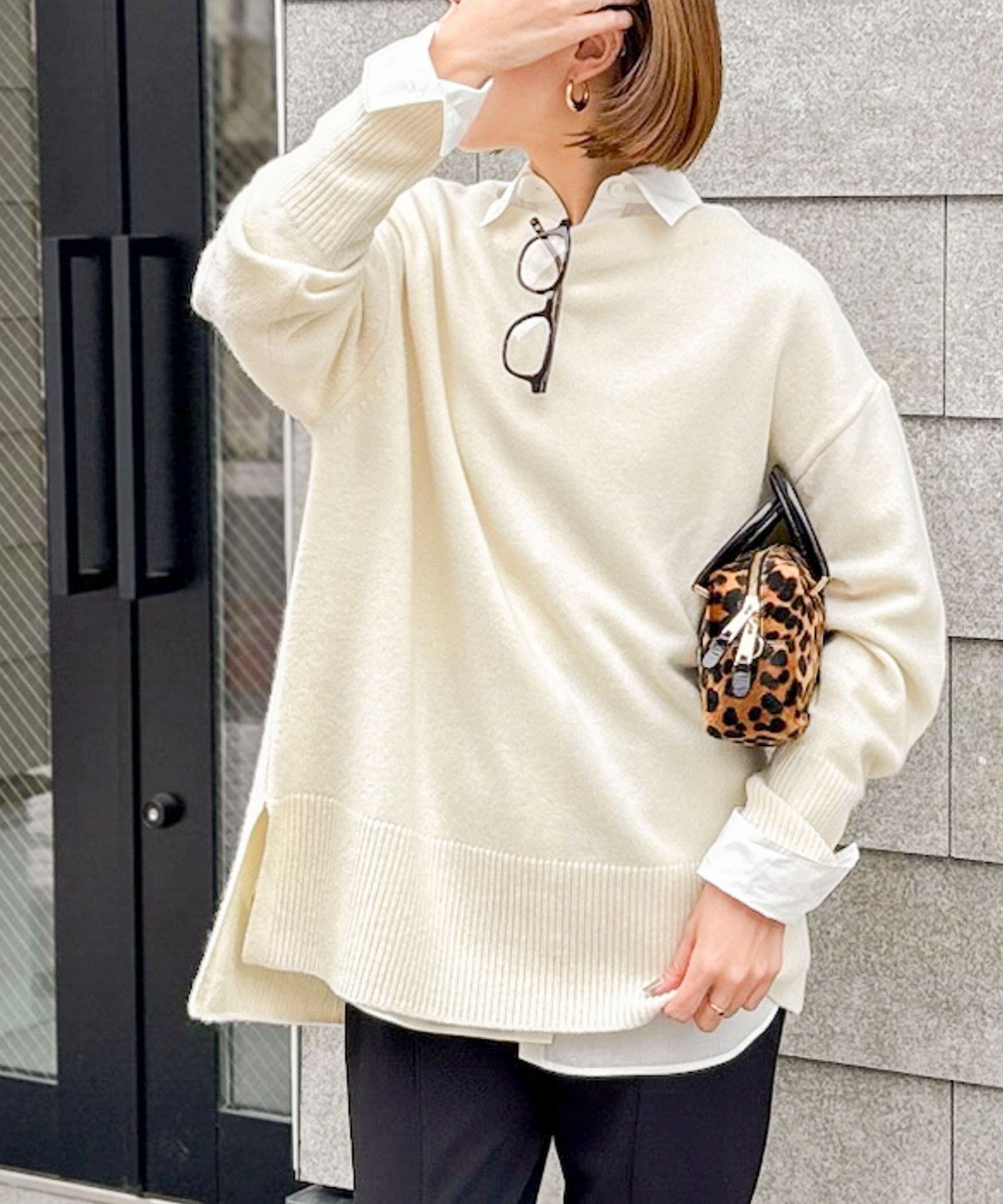 【ノーリーズ/NOLLEY'S】のウールナイロンロング丈プルオーバー インテリア・キッズ・メンズ・レディースファッション・服の通販 founy(ファニー) 　ファッション　Fashion　レディースファッション　Fashion for Women　トップス・カットソー　Cut & Sew Tops　カジュアルプルオーバー・ニットトップス　Pullovers & Knit Tops / Casual Pullovers　デコルテ　Décolleté, Neckline　ボトム　Bottoms, Lower Wear　ロング　Long, Long-Length　おすすめ　Recommended / Our Picks　2025年　2025　2025-2026秋冬・A/W　Autumn/Winter 2025–26 AW25–26　オフホワイト|ID: prp329100004828031 ipo3291000000035135615