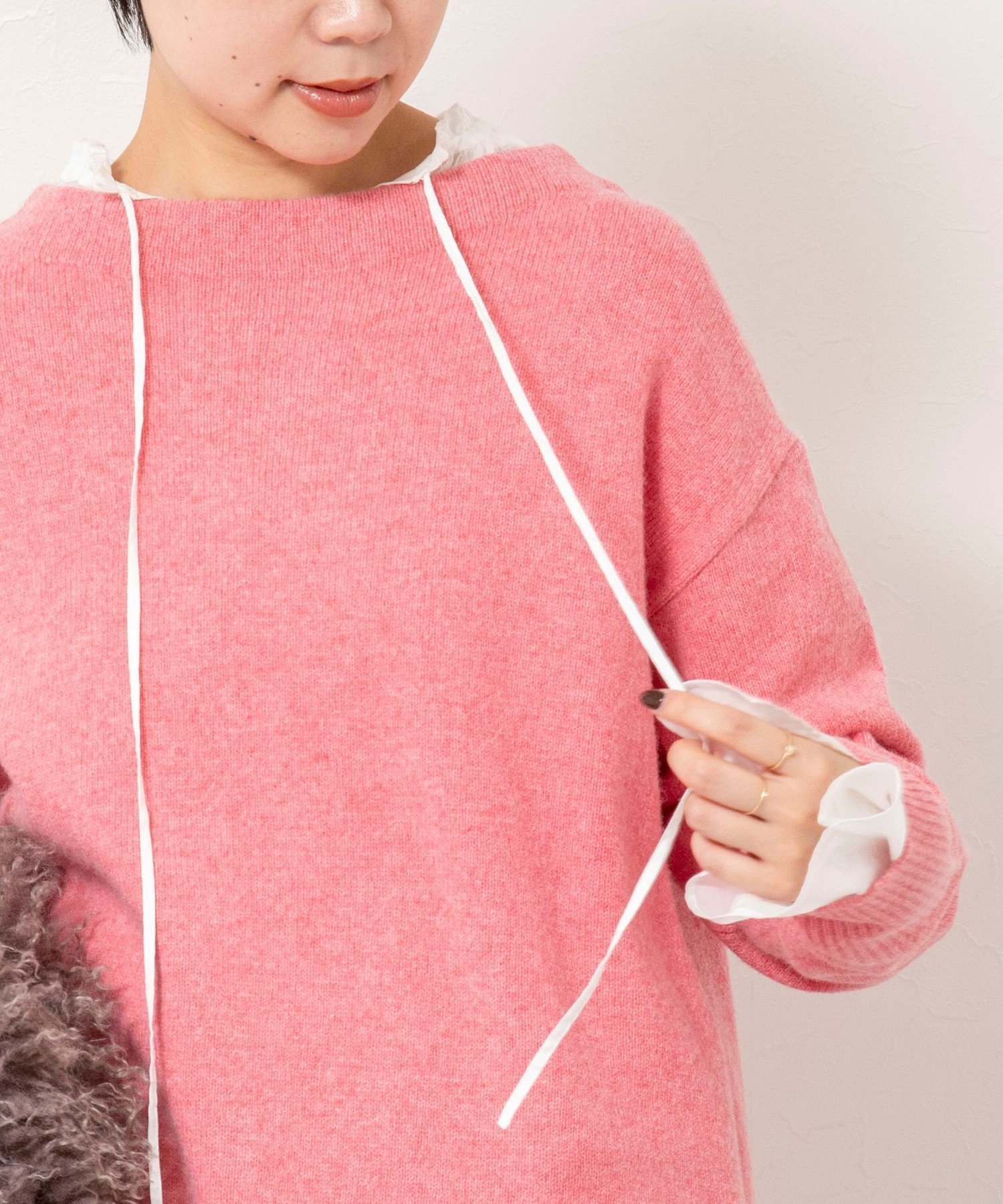 【ノーリーズ/NOLLEY'S】のウールナイロンロング丈プルオーバー インテリア・キッズ・メンズ・レディースファッション・服の通販 founy(ファニー) 　ファッション　Fashion　レディースファッション　Fashion for Women　トップス・カットソー　Cut & Sew Tops　カジュアルプルオーバー・ニットトップス　Pullovers & Knit Tops / Casual Pullovers　デコルテ　Décolleté, Neckline　ボトム　Bottoms, Lower Wear　ロング　Long, Long-Length　おすすめ　Recommended / Our Picks　2025年　2025　2025-2026秋冬・A/W　Autumn/Winter 2025–26 AW25–26　ピンク|ID: prp329100004828031 ipo3291000000035135617