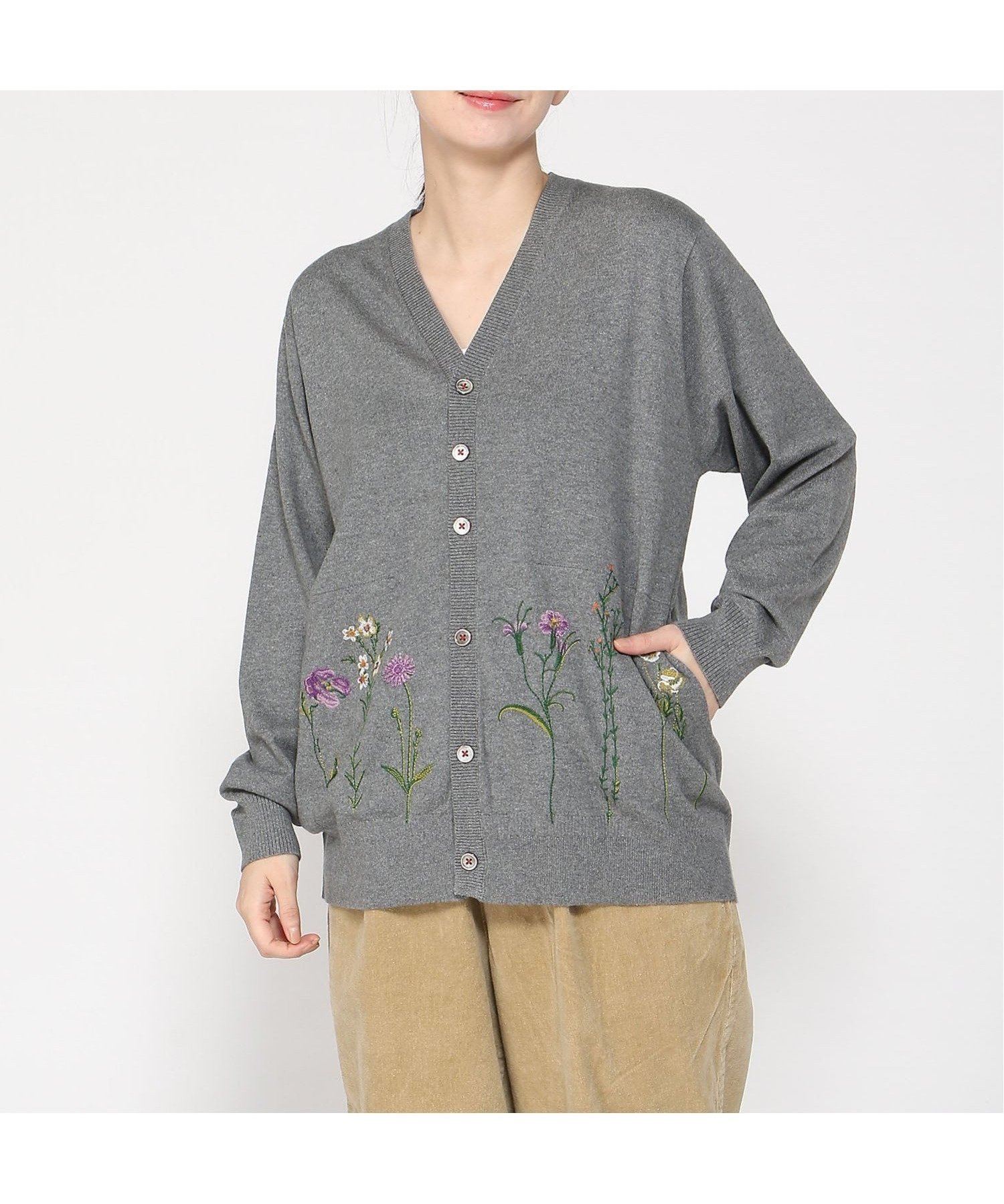 【スーパーハッカ/SUPER HAKKA】のブルームアレイ刺繍コットンニットロングカーディガン 人気、トレンドファッション・服の通販 founy(ファニー) 　ファッション　Fashion　レディースファッション　Fashion for Women　トップス・カットソー　Cut & Sew Tops　ニット　Knit Tops & Sweaters　カーディガン・羽織り　Layered Style Cardigans　インナー　Innerwear　カーディガン　Cardigan, Knitwear　 other-1|ID: prp329100004828033 ipo3291000000035135642