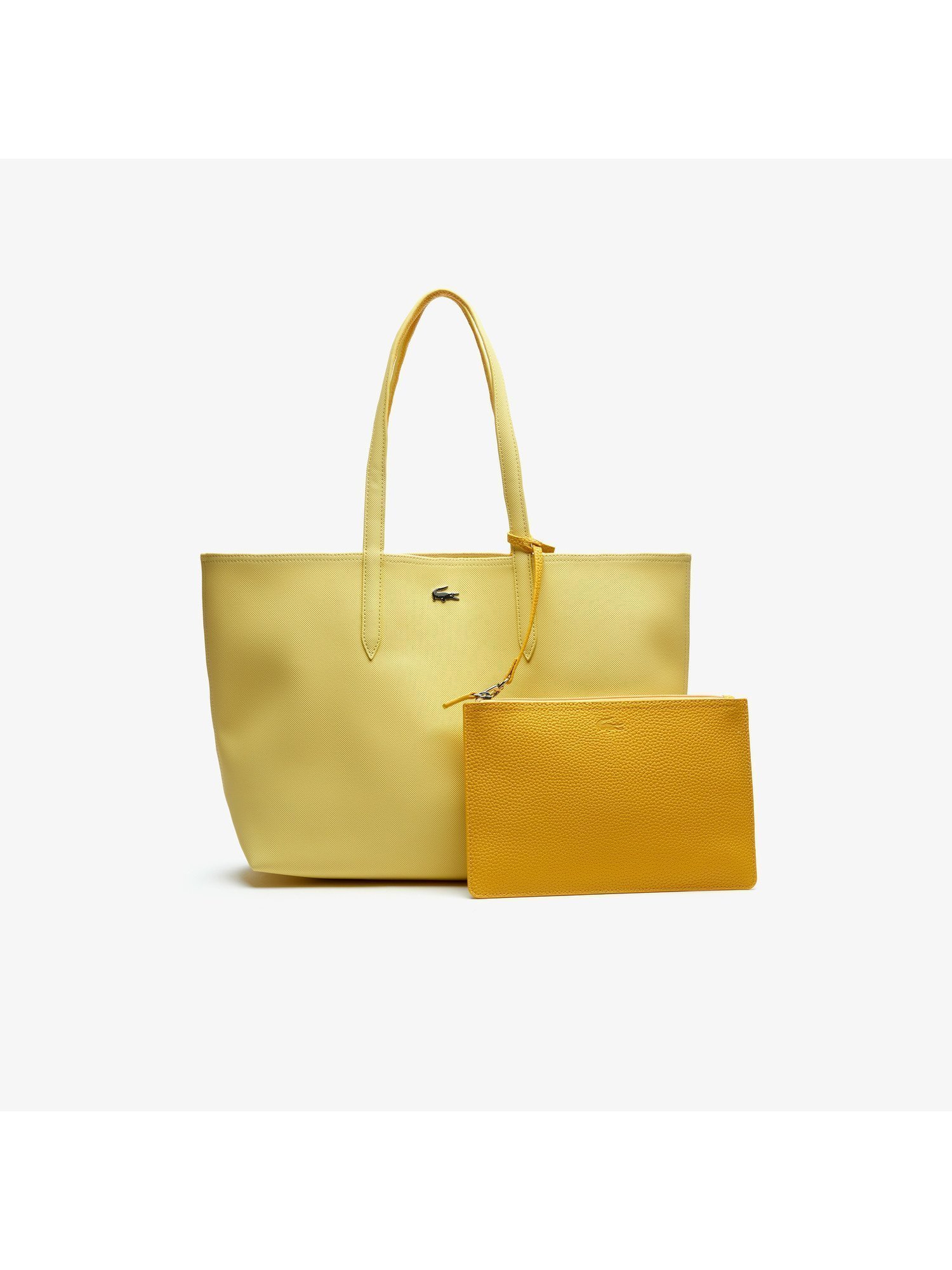【ラコステ/LACOSTE】のANNA 2WAY リバーシブル トートバッグ インテリア・キッズ・メンズ・レディースファッション・服の通販 founy(ファニー) 　ファッション　Fashion　レディースファッション　Fashion for Women　バッグ　Bags　エレガント 上品　Elegant　クラッチ　Clutch, Clutch Bag　ジップ　Zip, Zipper　スタイリッシュ　Stylish, Fashionable　トラベル　Travel, Travel Gear　ポロシャツ　Polo Shirt, Collared Tee　メタリック　Metallic, Shiny Finish　モダン　Modern, Contemporary　ラップ　Wrap, Wrap Design　リバーシブル　Reversible, Two-Sided　ワンポイント　One Point, Statement Accent　ビジネス 仕事 通勤　Business / Work / Commuting　イエロー|ID: prp329100004828268 ipo3291000000035138225