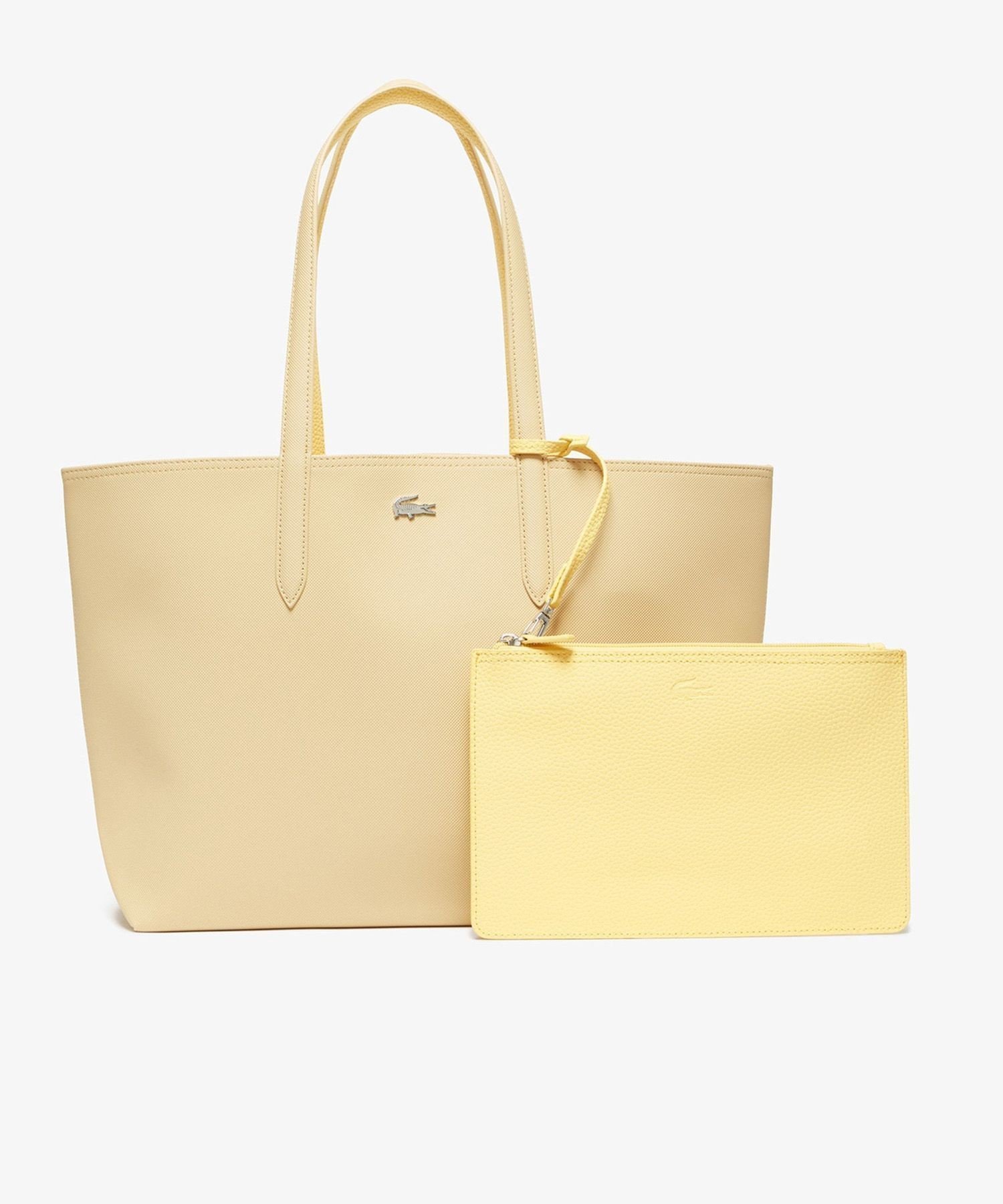 【ラコステ/LACOSTE】のANNA 2WAY リバーシブル トートバッグ インテリア・キッズ・メンズ・レディースファッション・服の通販 founy(ファニー) 　ファッション　Fashion　レディースファッション　Fashion for Women　バッグ　Bags　エレガント 上品　Elegant　クラッチ　Clutch, Clutch Bag　ジップ　Zip, Zipper　スタイリッシュ　Stylish, Fashionable　トラベル　Travel, Travel Gear　ポロシャツ　Polo Shirt, Collared Tee　メタリック　Metallic, Shiny Finish　モダン　Modern, Contemporary　ラップ　Wrap, Wrap Design　リバーシブル　Reversible, Two-Sided　ワンポイント　One Point, Statement Accent　ビジネス 仕事 通勤　Business / Work / Commuting　ライトベージュ|ID: prp329100004828268 ipo3291000000035138237