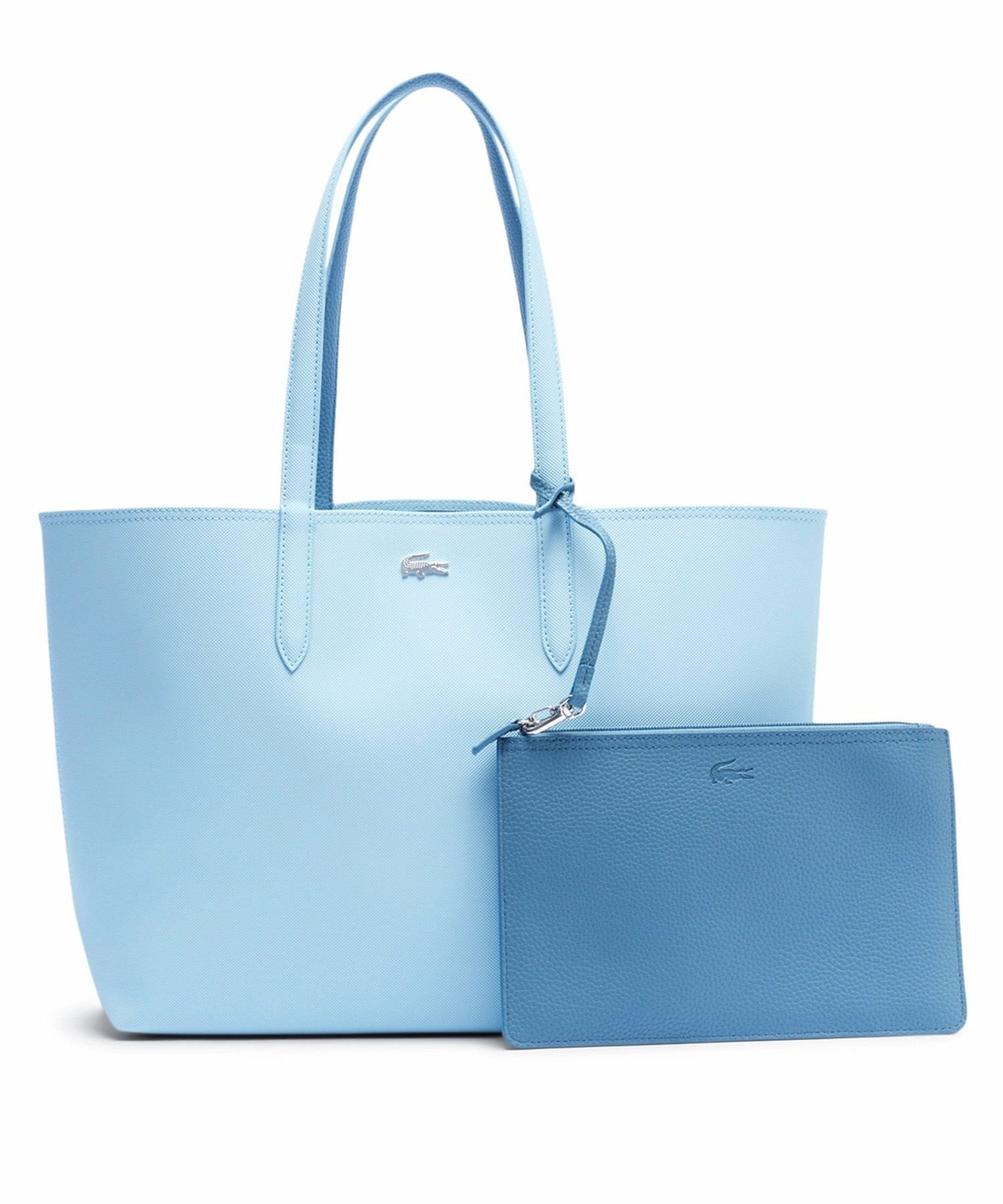 【ラコステ/LACOSTE】のANNA 2WAY リバーシブル トートバッグ インテリア・キッズ・メンズ・レディースファッション・服の通販 founy(ファニー) 　ファッション　Fashion　レディースファッション　Fashion for Women　バッグ　Bags　エレガント 上品　Elegant　クラッチ　Clutch, Clutch Bag　ジップ　Zip, Zipper　スタイリッシュ　Stylish, Fashionable　トラベル　Travel, Travel Gear　ポロシャツ　Polo Shirt, Collared Tee　メタリック　Metallic, Shiny Finish　モダン　Modern, Contemporary　ラップ　Wrap, Wrap Design　リバーシブル　Reversible, Two-Sided　ワンポイント　One Point, Statement Accent　ビジネス 仕事 通勤　Business / Work / Commuting　ブルー|ID: prp329100004828268 ipo3291000000035138246
