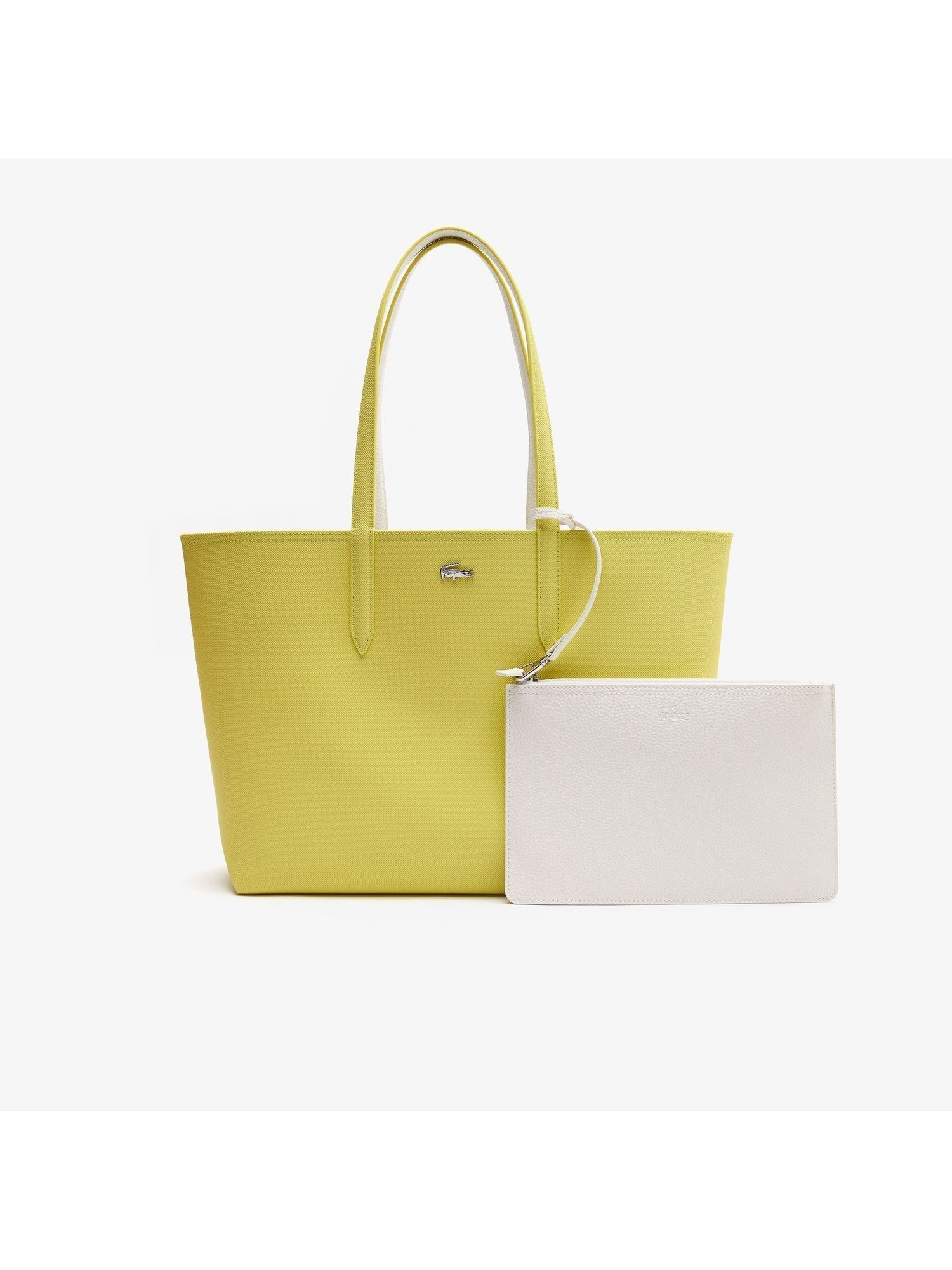 【ラコステ/LACOSTE】のANNA 2WAY リバーシブル トートバッグ インテリア・キッズ・メンズ・レディースファッション・服の通販 founy(ファニー) 　ファッション　Fashion　レディースファッション　Fashion for Women　バッグ　Bags　エレガント 上品　Elegant　クラッチ　Clutch, Clutch Bag　ジップ　Zip, Zipper　スタイリッシュ　Stylish, Fashionable　トラベル　Travel, Travel Gear　ポロシャツ　Polo Shirt, Collared Tee　メタリック　Metallic, Shiny Finish　モダン　Modern, Contemporary　ラップ　Wrap, Wrap Design　リバーシブル　Reversible, Two-Sided　ワンポイント　One Point, Statement Accent　ビジネス 仕事 通勤　Business / Work / Commuting　ライトイエロー|ID: prp329100004828268 ipo3291000000035138250