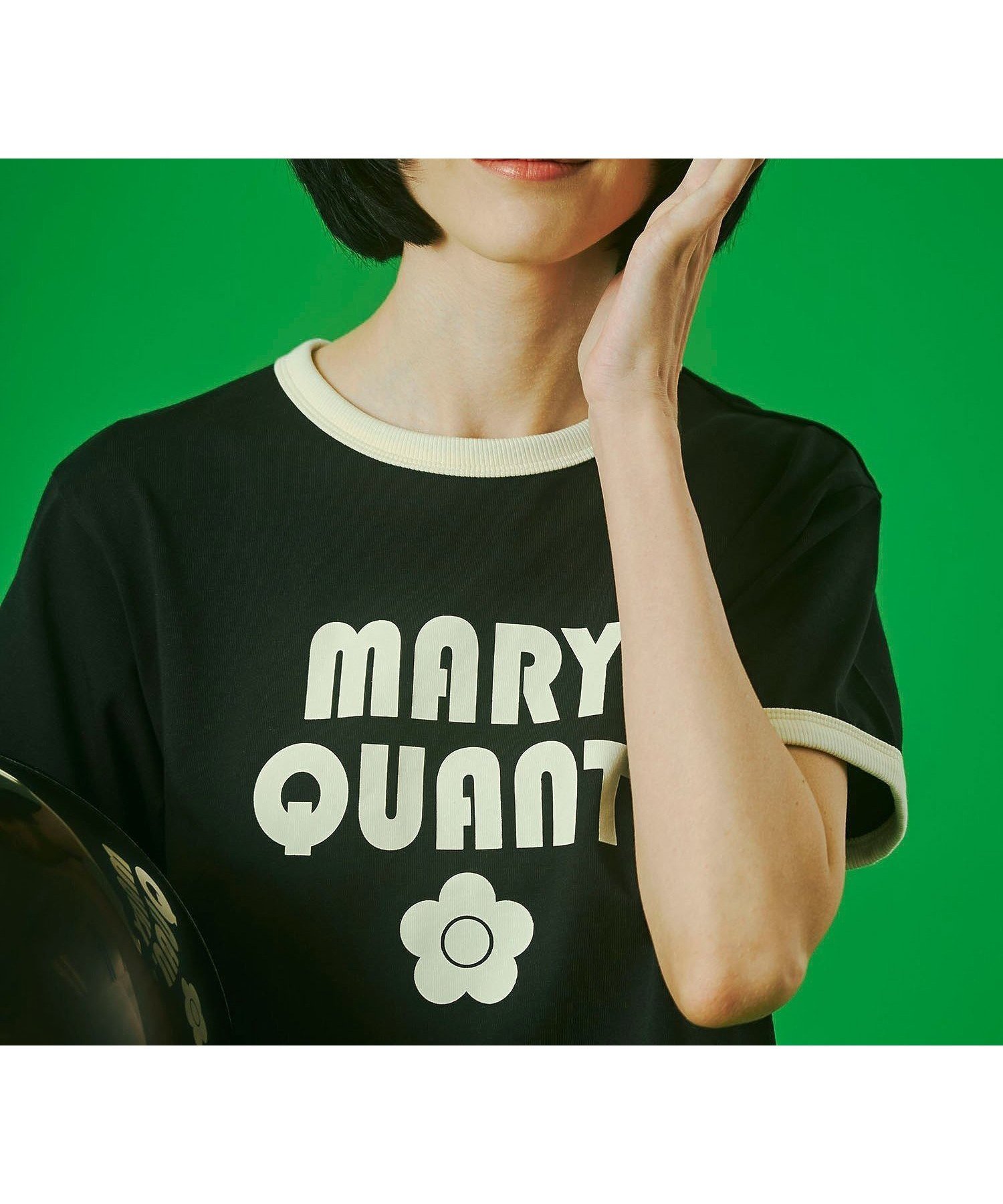 【ローズバッド/ROSE BUD】の【イエローカラー/S・LサイズROSE BUD別注】MARY QUANT/RINGER TSHIRT インテリア・キッズ・メンズ・レディースファッション・服の通販 founy(ファニー) 　ファッション　Fashion　レディースファッション　Fashion for Women　トップス・カットソー　Cut & Sew Tops　シャツ・ブラウス・オフィスカジュアル　Elegant Blouses & Button-Ups　ロングTシャツ・Tシャツ　Longline T-Shirts & Tees　イエロー　Yellow　インナー　Innerwear　コンパクト　Compact, Small Size　人気　Popular, Best Seller　ビッグ　Big, Oversized　フロント　Front, Front Design　プリント　Print, Printed Pattern　ボトム　Bottoms, Lower Wear　別注　Limited Edition, Custom Order　帽子　Hat, Headwear　ミニスカート　Mini Skirt, Short Skirt　リップ　Lip, Lip Motif　リラックス　Relax, Relaxed Fit　レギンス　Leggings, Stretch Pants　ロンドン　London Style, British Inspired　おすすめ　Recommended / Our Picks　ビジネス 仕事 通勤　Business / Work / Commuting　BLACK|ID: prp329100004828281 ipo3291000000035138315
