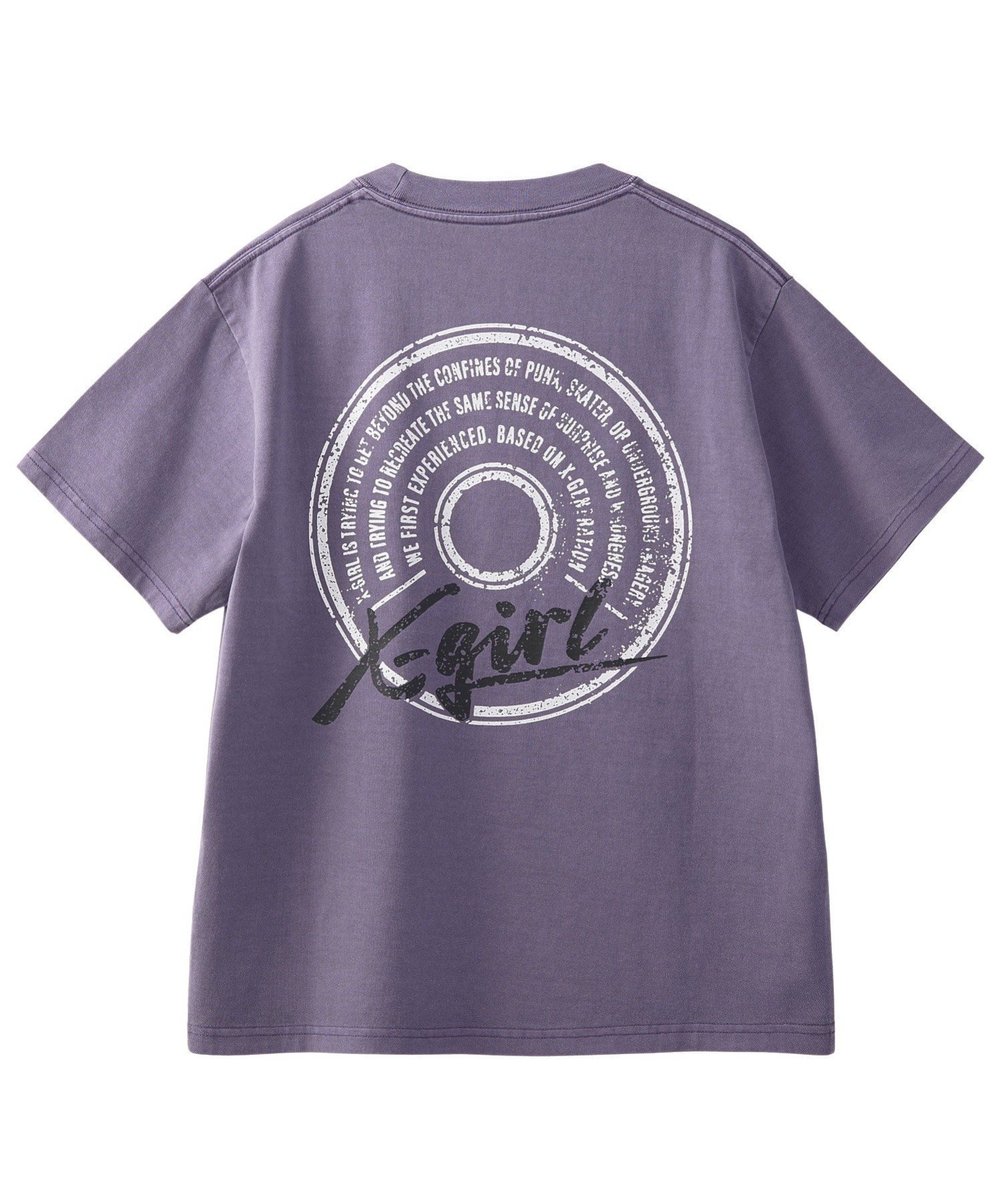 【エックスガール/X-girl】のPIGMENT DYED CIRCLE TEXT LOGO S/S TEE インテリア・キッズ・メンズ・レディースファッション・服の通販 founy(ファニー) 　ファッション　Fashion　レディースファッション　Fashion for Women　おすすめ　Recommended / Our Picks　グラフィック　Graphic, Graphic Design　サークル　Circle, Round Design　デニム　Denim, Jeans Material　フロント　Front, Front Design　プリント　Print, Printed Pattern　ベーシック　Basic, Essential　ワンポイント　One Point, Statement Accent　半袖　Short Sleeve, Half Sleeve　夏　Summer　定番　Standard, Basic Item　S/S・春夏　SS, Spring/Summer, Warm Season　LtPURPLE|ID: prp329100004828286 ipo3291000000035138368