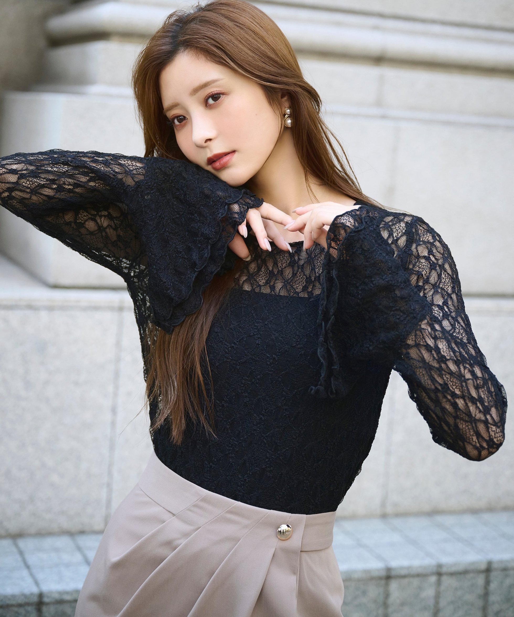 【プロポーション ボディドレッシング/PROPORTION BODY DRESSING】のハンドウォッシャブル レースフレアスリーブ 25AW 人気、トレンドファッション・服の通販 founy(ファニー) 　ファッション　Fashion　レディースファッション　Fashion for Women　2025年　2025　2025-2026秋冬・A/W　Autumn/Winter 2025–26 AW25–26　キャミソール　Camisole, Spaghetti Strap Top　スリット　Slit, Slit Detail　タンク　Tank Top, Sleeveless Top　フレア　Flare, Flared　レース　Lace, Lace Fabric　 other-1|ID: prp329100004828318 ipo3291000000035138761