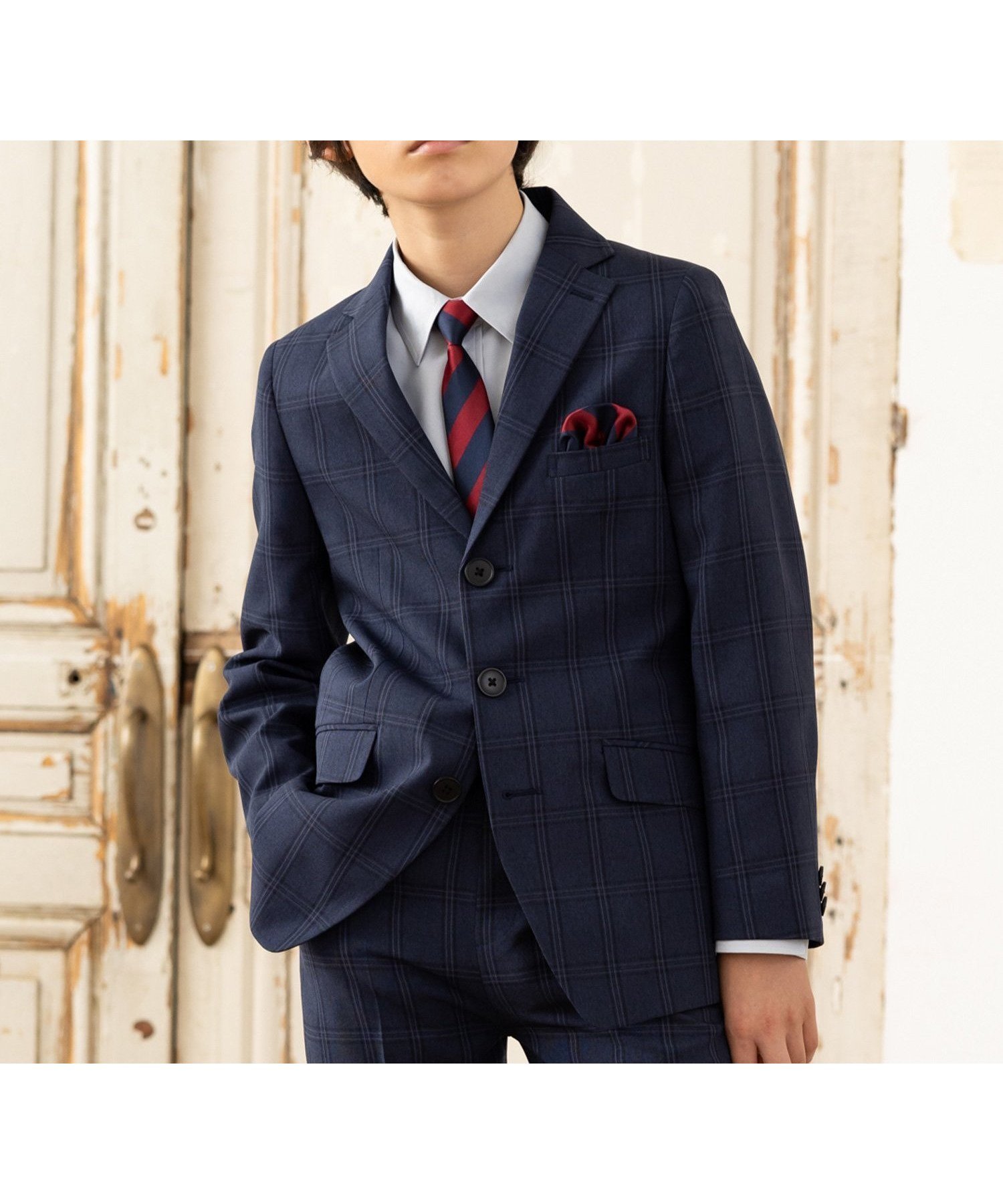 【パクシル/PAQXIL / KIDS】のフォーマルスーツ 卒業スーツ 5点セット ジュニアスーツ インテリア・キッズ・メンズ・レディースファッション・服の通販 founy(ファニー) 　ファッション　Fashion　キッズファッション　Fashion for Kids　クロップド　Cropped, Short Length　クール　Cool, Chic　ジャケット　Jacket, Outerwear　スタイリッシュ　Stylish, Fashionable　ストライプ　Stripe, Striped Pattern　スリム　Slim, Slim Fit　スーツ　Suit, Formalwear　セットアップ　Set-Up, Coordinated Outfit　チェック　Check, Plaid, Tartan　トレンド　Trend, Trending Now　ドット　Polka Dot, Dot Pattern　長袖　Long Sleeve, Full Sleeve　バランス　Balance, Style Balance　フォーマル　Formal, Dressy　フラップ　Flap, Flap Pocket　フラワー　Flower, Floral　ポケット　Pocket, Pocket Detail　モノトーン　Monotone, Black and White　無地　Plain, Solid Color　ループ　Loop, Loop Knit　レオパード　Leopard, Animal Print　卒業式　Graduation Ceremony　結婚式　Wedding　ネイビー12|ID: prp329100004828320 ipo3291000000035138801