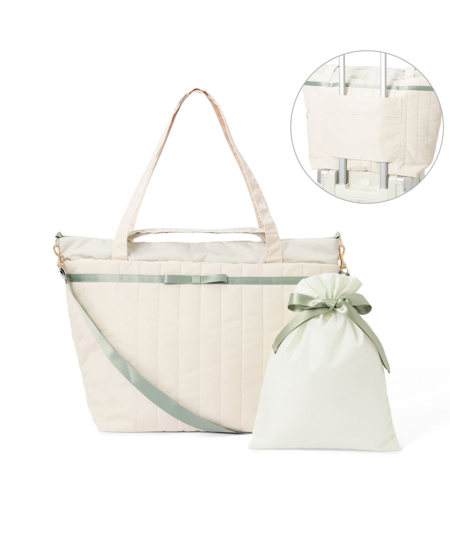 【フランフラン/Francfranc】のバイカラーサテン トラベルバッグ 撥水加工 旅行 トラベル 拡張 軽量 インテリア・キッズ・メンズ・レディースファッション・服の通販 founy(ファニー) ファッション Fashion レディースファッション Fashion for Women 巾着 Drawstring Bag, Kinchaku 軽量 Lightweight, Ultra Light トラベル Travel, Travel Gear ポケット Pocket, Pocket Detail ポーチ Pouch, Small Case リボン Ribbon, Bow 旅行 Travel スーツケース キャリーケース Suitcase / Carry Case グリーン|ID: prp329100004828340 ipo3291000000035139019