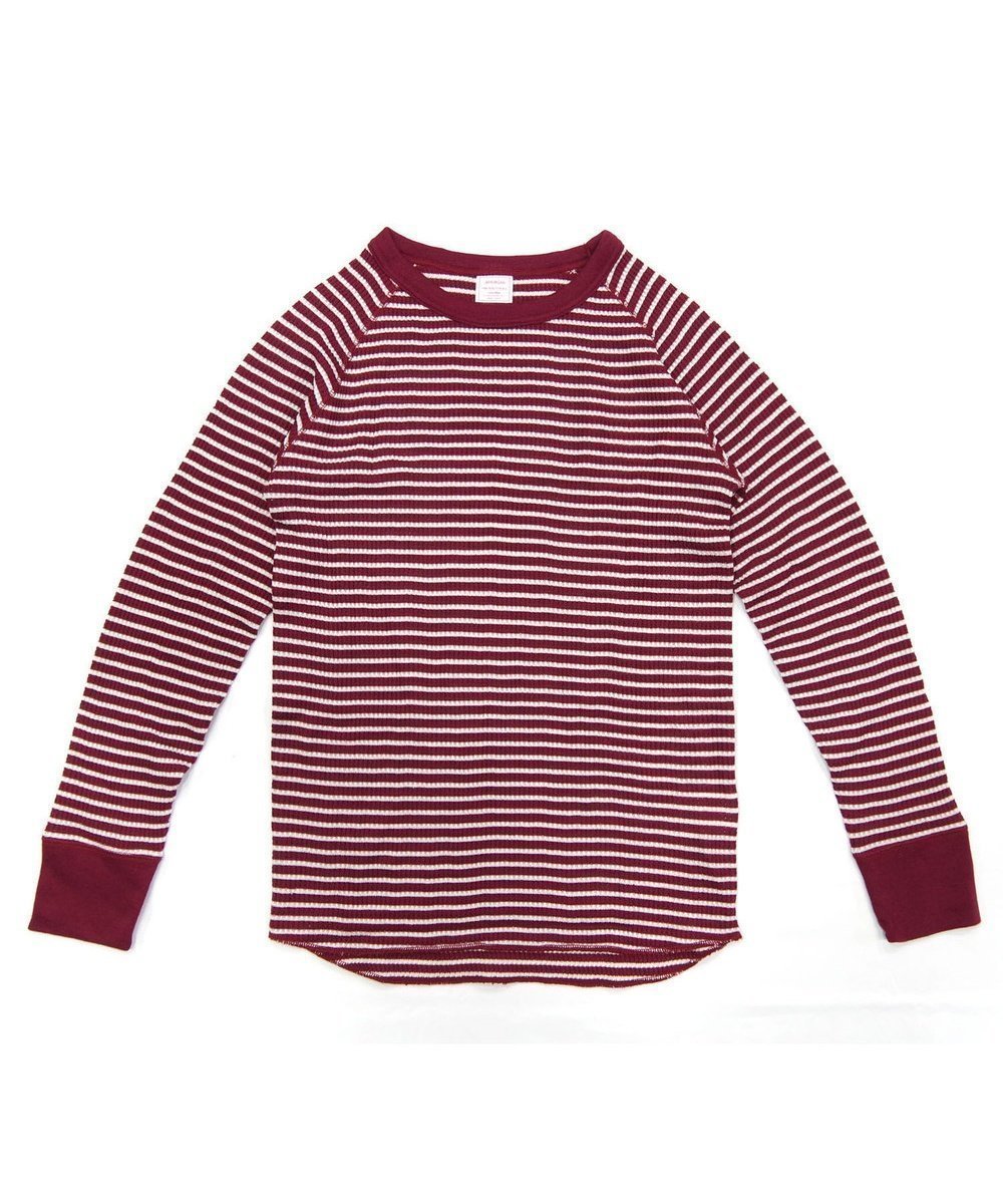 【ローラ/Rora】のJEMORGAN レディース ワッフルボーダーラグランロンT(パック入り) インテリア・キッズ・メンズ・レディースファッション・服の通販 founy(ファニー) 　ファッション　Fashion　レディースファッション　Fashion for Women　トップス・カットソー　Cut & Sew Tops　ロングTシャツ・Tシャツ　Longline T-Shirts & Tees　カメラ　Camera Accessories　吸水　Absorbent, Quick-Dry　サーマル　Thermal, Waffle Knit　スリーブ　Sleeve, Long Sleeve / Short Sleeve　定番　Standard, Basic Item　長袖　Long Sleeve, Full Sleeve　ボーダー　Border, Stripe　ロング　Long, Long-Length　ワッフル　Waffle, Waffle Knit　おすすめ　Recommended / Our Picks　夏　Summer　お正月　New Year　クリスマス X'mas　Christmas / X'mas　ギフト プレゼント　Gift / Present　入学式　Entrance Ceremony　卒業式　Graduation Ceremony　ワイン×ナチュラル|ID: prp329100004828343 ipo3291000000035139050