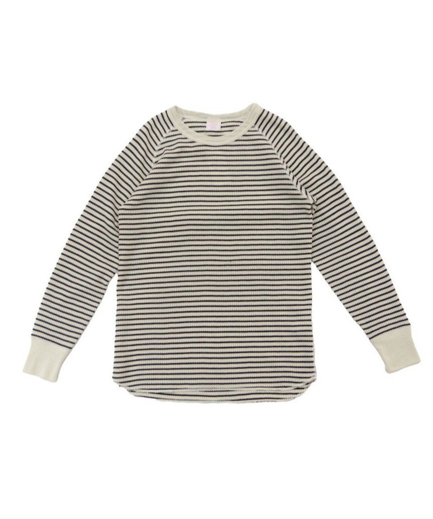 【ローラ/Rora】のJEMORGAN レディース ワッフルボーダーラグランロンT(パック入り) インテリア・キッズ・メンズ・レディースファッション・服の通販 founy(ファニー) 　ファッション　Fashion　レディースファッション　Fashion for Women　トップス・カットソー　Cut & Sew Tops　ロングTシャツ・Tシャツ　Longline T-Shirts & Tees　カメラ　Camera Accessories　吸水　Absorbent, Quick-Dry　サーマル　Thermal, Waffle Knit　スリーブ　Sleeve, Long Sleeve / Short Sleeve　定番　Standard, Basic Item　長袖　Long Sleeve, Full Sleeve　ボーダー　Border, Stripe　ロング　Long, Long-Length　ワッフル　Waffle, Waffle Knit　おすすめ　Recommended / Our Picks　夏　Summer　お正月　New Year　クリスマス X'mas　Christmas / X'mas　ギフト プレゼント　Gift / Present　入学式　Entrance Ceremony　卒業式　Graduation Ceremony　ナチュラル×杢チャコール(05|ID: prp329100004828343 ipo3291000000035139056