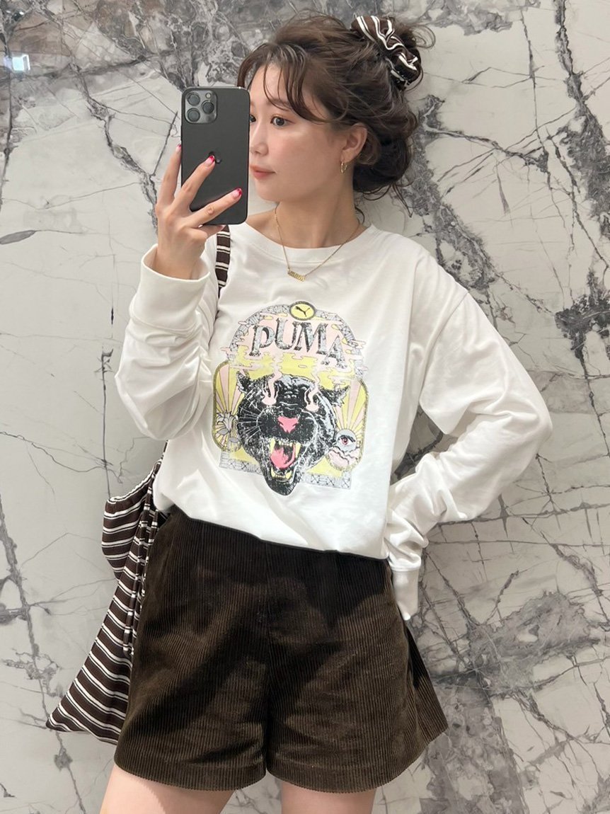 【リリーブラウン/Lily Brown】の【LILY BROWN×PUMA】バリエプリントロングスリーブTシャツ インテリア・キッズ・メンズ・レディースファッション・服の通販 founy(ファニー) 　ファッション　Fashion　レディースファッション　Fashion for Women　トップス・カットソー　Cut & Sew Tops　シャツ・ブラウス・オフィスカジュアル　Elegant Blouses & Button-Ups　ロングTシャツ・Tシャツ　Longline T-Shirts & Tees　ヴィンテージ　Vintage Style　クラシック　Classic, Timeless Style　グラフィック　Graphic, Graphic Design　コレクション　Collection, Seasonal Line　スペシャル　Special, Limited Edition　スポーツ　Sports, Activewear　スマート　Smart, Elegant　プリント　Print, Printed Pattern　モチーフ　Motif, Design Theme　ロング　Long, Long-Length　B[902]|ID: prp329100004828352 ipo3291000000035139099