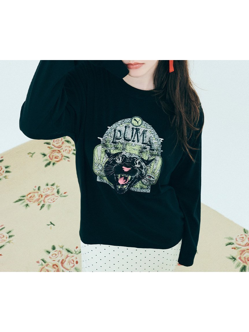 【リリーブラウン/Lily Brown】の【LILY BROWN×PUMA】バリエプリントロングスリーブTシャツ インテリア・キッズ・メンズ・レディースファッション・服の通販 founy(ファニー) 　ファッション　Fashion　レディースファッション　Fashion for Women　トップス・カットソー　Cut & Sew Tops　シャツ・ブラウス・オフィスカジュアル　Elegant Blouses & Button-Ups　ロングTシャツ・Tシャツ　Longline T-Shirts & Tees　ヴィンテージ　Vintage Style　クラシック　Classic, Timeless Style　グラフィック　Graphic, Graphic Design　コレクション　Collection, Seasonal Line　スペシャル　Special, Limited Edition　スポーツ　Sports, Activewear　スマート　Smart, Elegant　プリント　Print, Printed Pattern　モチーフ　Motif, Design Theme　ロング　Long, Long-Length　C[903]|ID: prp329100004828352 ipo3291000000035139100