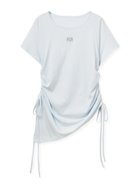 【ファーファー/FURFUR】の【WEB限定カラー】クリスタルロゴアシンメトリーTシャツ 人気、トレンドファッション・服の通販 founy(ファニー) ファッション Fashion レディースファッション Fashion for Women トップス・カットソー Cut & Sew Tops シャツ・ブラウス・オフィスカジュアル Elegant Blouses & Button-Ups ロングTシャツ・Tシャツ Longline T-Shirts & Tees インナー Innerwear カットソー Cut and Sewn Top ギャザー Gathered, Ruffled シアー Sheer, See-Through スマート Smart, Elegant thumbnail SAX[083]|ID: prp329100004828367 ipo3291000000035139298