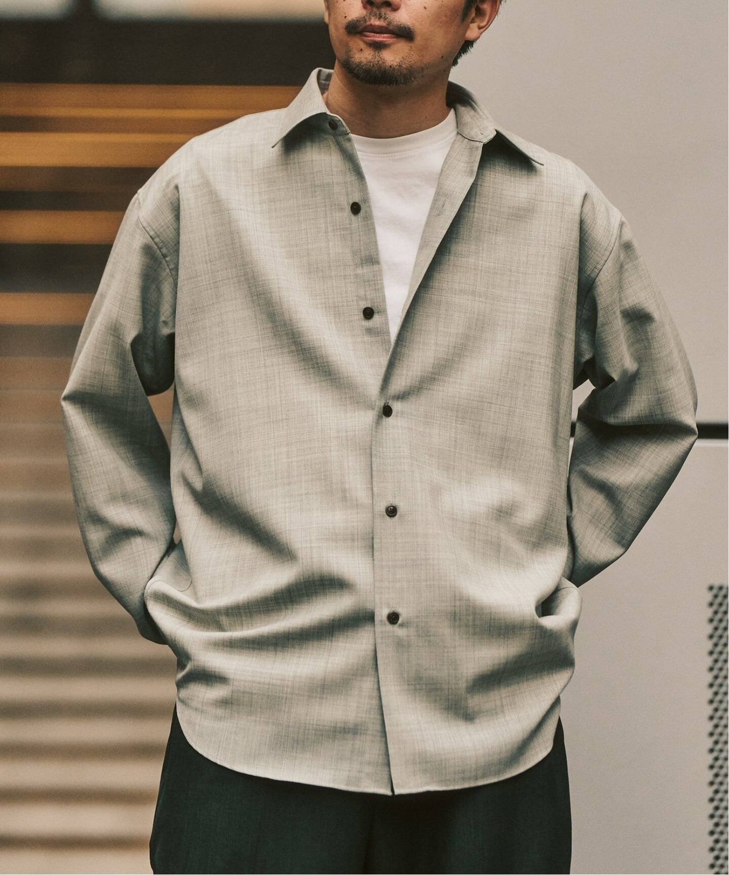 【フォーワンセブン バイ エディフィス/417 by EDIFICE / MEN】の【LE JAPON ATELIER】 Akita レギュラーウールシャツ インテリア・キッズ・メンズ・レディースファッション・服の通販 founy(ファニー) 　ファッション　Fashion　メンズファッション　Fashion for Men　インナー　Innerwear　シンプル　Simple, Minimal　ジャケット　Jacket, Outerwear　フィット　Fit, Slim Fit　レギュラー　Regular, Standard Fit　日本製　Made In Japan　グレー|ID: prp329100004828372 ipo3291000000035139351