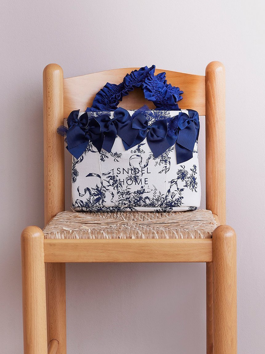 【スナイデル ホーム/SNIDEL HOME】の【5th Anniversary】リボンバッグ インテリア・キッズ・メンズ・レディースファッション・服の通販 founy(ファニー) 　ファッション　Fashion　レディースファッション　Fashion for Women　バッグ　Bags　秋　Autumn　ギャザー　Gathered, Ruffled　コレクション　Collection, Seasonal Line　スマート　Smart, Elegant　チュール　Tulip, Tulip Motif　ドット　Polka Dot, Dot Pattern　定番　Standard, Basic Item　人気　Popular, Best Seller　ポケット　Pocket, Pocket Detail　ポーチ　Pouch, Small Case　無地　Plain, Solid Color　リボン　Ribbon, Bow　お家時間・ステイホーム　Stay Home / At Home　NVY[089]|ID: prp329100004828374 ipo3291000000035139377