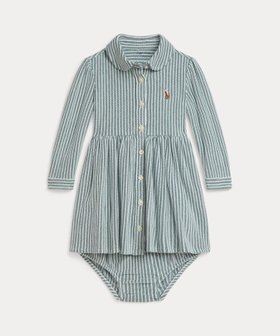 【ラルフローレン/RALPH LAUREN / KIDS】の(ベビー)ストライプド メッシュ オックスフォード ドレス 人気、トレンドファッション・服の通販 founy(ファニー) ファッション Fashion キッズファッション Fashion for Kids ワンピース Dresses カフス Cuff Design シャーリング Shirring, Ruched ストライプ Stripe, Striped Pattern ドレス Dress, One-Piece パーティ Party, Party Style フィット Fit, Slim Fit フレア Flare, Flared ベビー Baby, Babywear メッシュ Mesh, Net Fabric 長袖 Long Sleeve, Full Sleeve |ID:prp329100004828382