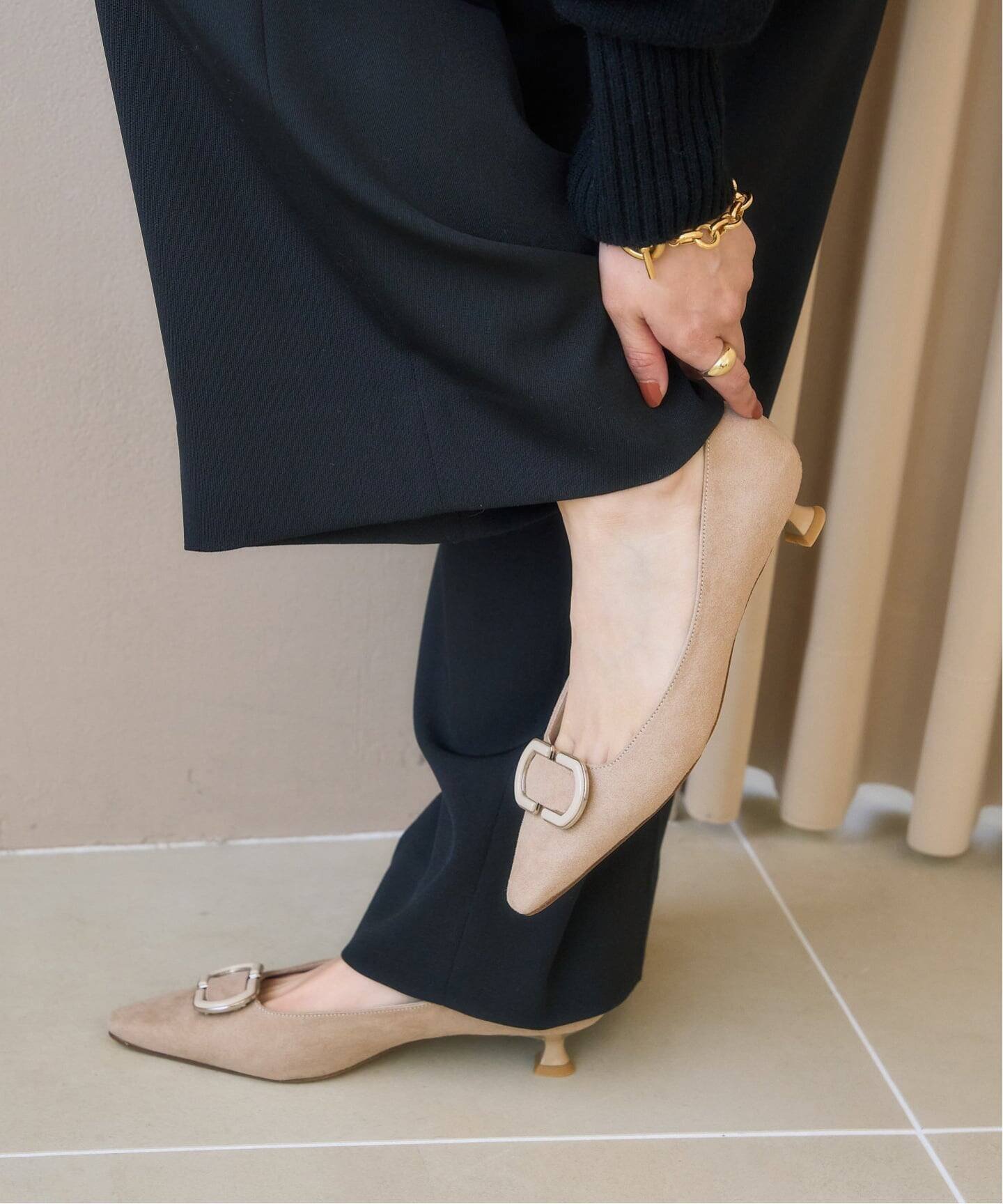 【ル タロン/Le Talon】の3.5cmオーバルパーツパンプス インテリア・キッズ・メンズ・レディースファッション・服の通販 founy(ファニー) 　ファッション　Fashion　レディースファッション　Fashion for Women　オーバル　Oval Design　プレート　Plate, Dish　モチーフ　Motif, Design Theme　ベージュ|ID: prp329100004828393 ipo3291000000035139587