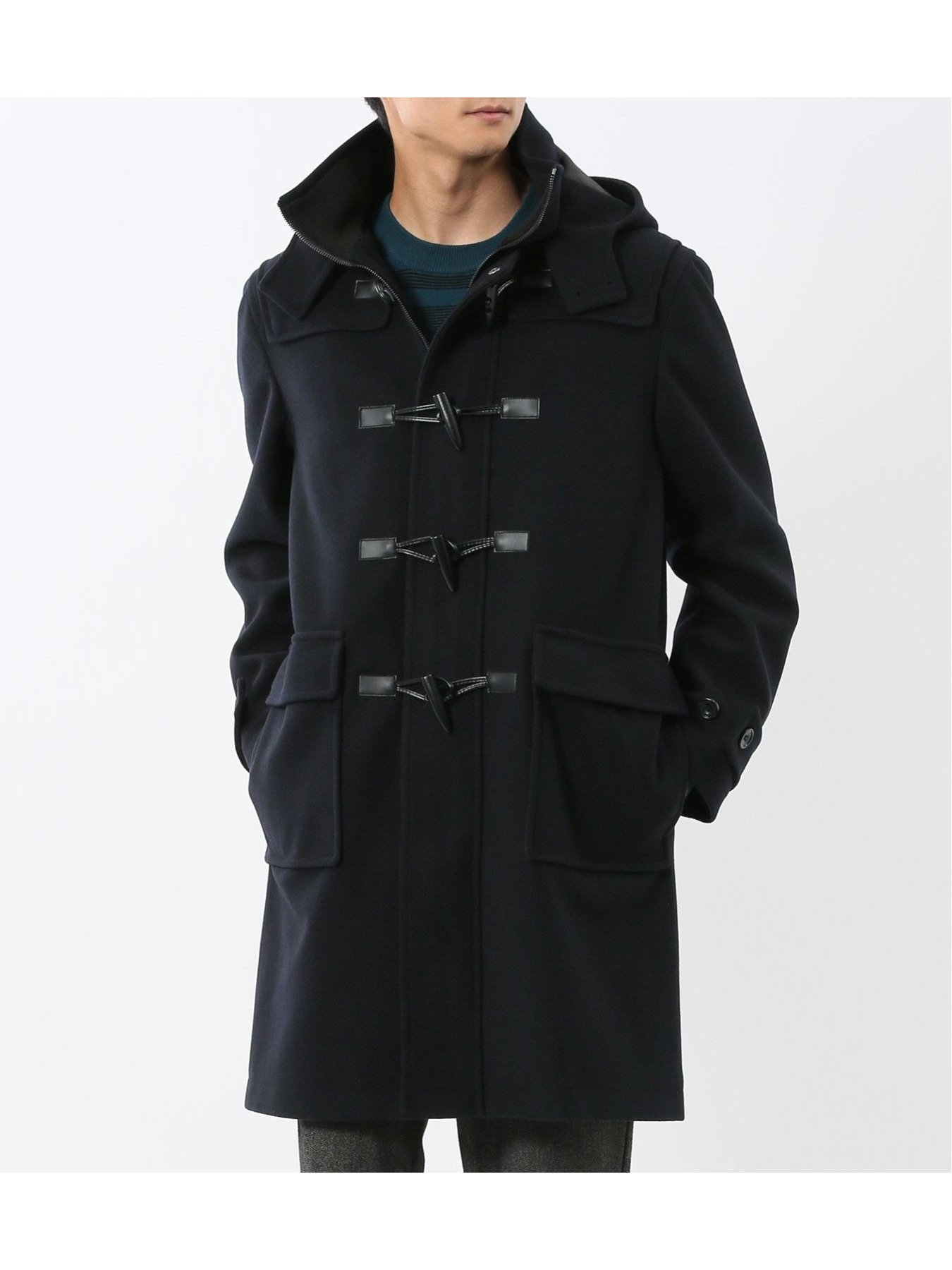 【タカキュー/TAKA-Q / MEN】のストレッチメルトン ダッフルコート インテリア・キッズ・メンズ・レディースファッション・服の通販 founy(ファニー) 　ファッション　Fashion　メンズファッション　Fashion for Men　軽量　Lightweight, Ultra Light　シンプル　Simple, Minimal　ストレッチ　Stretch, Stretchy Fabric　タートルネック　Turtleneck, High Neck　ダッフルコート　Duffle Coat, Toggle Coat　定番　Standard, Basic Item　フィット　Fit, Slim Fit　フラップ　Flap, Flap Pocket　ベーシック　Basic, Essential　ポケット　Pocket, Pocket Detail　メルトン　Melton, Heavy Wool　メンズ　Men's, Menswear　リラックス　Relax, Relaxed Fit　A/W・秋冬　Autumn/Winter　エレガント 上品　Elegant　75紺|ID: prp329100004828403 ipo3291000000035139714