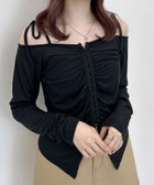 【ヘザー/Heather】のギャザーフロントホックプルオーバー 人気、トレンドファッション・服の通販 founy(ファニー) ファッション Fashion レディースファッション Fashion for Women トップス・カットソー Cut & Sew Tops カジュアルプルオーバー・ニットトップス Pullovers & Knit Tops / Casual Pullovers おすすめ Recommended / Our Picks インナー Innerwear カットソー Cut and Sewn Top スリット Slit, Slit Detail デニム Denim, Jeans Material トレンド Trend, Trending Now フロント Front, Front Design thumbnail ブラック|ID: prp329100004828404 ipo3291000000035139715