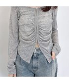 【ヘザー/Heather】のギャザーフロントホックプルオーバー 人気、トレンドファッション・服の通販 founy(ファニー) ファッション Fashion レディースファッション Fashion for Women トップス・カットソー Cut & Sew Tops カジュアルプルオーバー・ニットトップス Pullovers & Knit Tops / Casual Pullovers おすすめ Recommended / Our Picks インナー Innerwear カットソー Cut and Sewn Top スリット Slit, Slit Detail デニム Denim, Jeans Material トレンド Trend, Trending Now フロント Front, Front Design thumbnail グレー|ID: prp329100004828404 ipo3291000000035139717