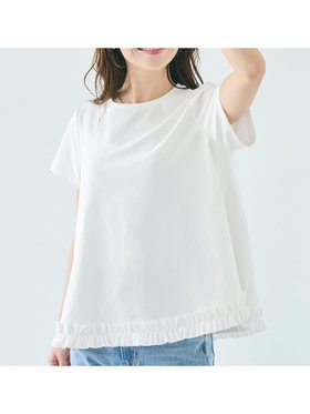 【コカ/COCA】のフリルヘムAライントップス 人気、トレンドファッション・服の通販 founy(ファニー) ファッション Fashion レディースファッション Fashion for Women トップス・カットソー Cut & Sew Tops シンプル Simple, Minimal デニム Denim, Jeans Material フェミニン Feminine, Girly フリル Frill, Ruffle フレア Flare, Flared ポケット Pocket, Pocket Detail 半袖 Short Sleeve, Half Sleeve ロング Long, Long-Length 2025年 2025 2025-2026秋冬・A/W Autumn/Winter 2025–26 AW25–26 |ID:prp329100004828409