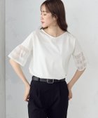 【コムサイズム/COMME CA ISM】の速乾 袖レース 半袖カットソー 人気、トレンドファッション・服の通販 founy(ファニー) ファッション Fashion レディースファッション Fashion for Women トップス・カットソー Cut & Sew Tops カットソー・ベーシックTシャツ Cut-and-Sewn Tops / Stretch Tees & Basics カットソー Cut and Sewn Top ギャザー Gathered, Ruffled スリット Slit, Slit Detail レース Lace, Lace Fabric 半袖 Short Sleeve, Half Sleeve thumbnail ホワイト|ID: prp329100004828432 ipo3291000000035139917