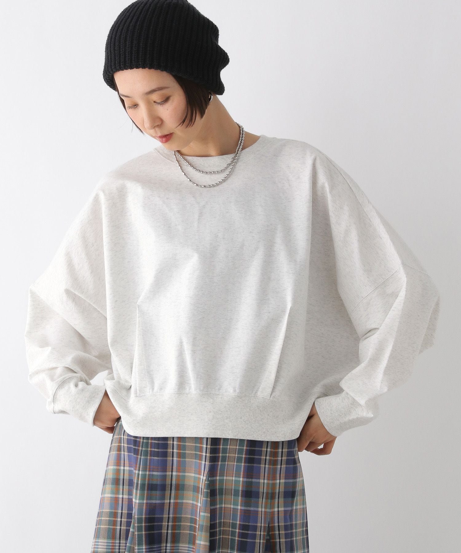 【レプシィム ローリーズファーム/LEPSIM LOWRYS FARM】の裾タックプルオーバー インテリア・キッズ・メンズ・レディースファッション・服の通販 founy(ファニー) 　ファッション　Fashion　レディースファッション　Fashion for Women　トップス・カットソー　Cut & Sew Tops　カジュアルプルオーバー・ニットトップス　Pullovers & Knit Tops / Casual Pullovers　おすすめ　Recommended / Our Picks　インナー　Innerwear　シンプル　Simple, Minimal　スウェット / スエット　Sweatshirt, Sweatwear　チェック　Check, Plaid, Tartan　ロング　Long, Long-Length　2杢グレー13|ID: prp329100004828440 ipo3291000000035139974