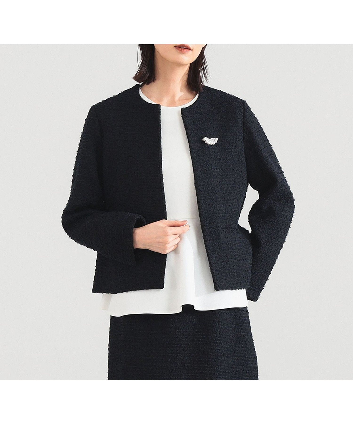 【デミルクス ビームス/Demi-Luxe BEAMS】のツイード クルーネック ジャケット* ビームスセレモニー2026 入学式 卒業式 入園式 卒園式 フォーマル 人気、トレンドファッション・服の通販 founy(ファニー) 　ファッション　Fashion　レディースファッション　Fashion for Women　アウター　Coat / Outerwear Collection　レディースジャケット・軽アウター　Jackets　クラシック　Classic, Timeless Style　ジャケット　Jacket, Outerwear　スプリング　Spring, Spring Collection　スリット　Slit, Slit Detail　セットアップ　Set-Up, Coordinated Outfit　ツイード　Twill, Twill Weave　フォーマル　Formal, Dressy　フロント　Front, Front Design　ボックス　Boxy, Box Shape　ポケット　Pocket, Pocket Detail　おすすめ　Recommended / Our Picks　エレガント 上品　Elegant　セレモニー　Ceremony　入学式　Entrance Ceremony　卒業式　Graduation Ceremony　 other-1|ID: prp329100004828487 ipo3291000000035140306