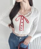 【アウトフィッター ラボ/Outfitter lab】のレースリボンレイヤードトップス 人気、トレンドファッション・服の通販 founy(ファニー) ファッション Fashion レディースファッション Fashion for Women トップス・カットソー Cut & Sew Tops インナー Innerwear ウェーブ Wavy Pattern ガーリー Girly, Feminine Style クロップド Cropped, Short Length コンパクト Compact, Small Size ショート Short, Short Length ダウン Down, Puffer チェック Check, Plaid, Tartan デニム Denim, Jeans Material 長袖 Long Sleeve, Full Sleeve バレエ Ballet, Ballet Style フィット Fit, Slim Fit プリーツ Pleats, Pleated ボトム Bottoms, Lower Wear リボン Ribbon, Bow レース Lace, Lace Fabric 冬 Winter / This Winter A/W・秋冬 Autumn/Winter thumbnail ホワイト|ID: prp329100004828489 ipo3291000000035140341